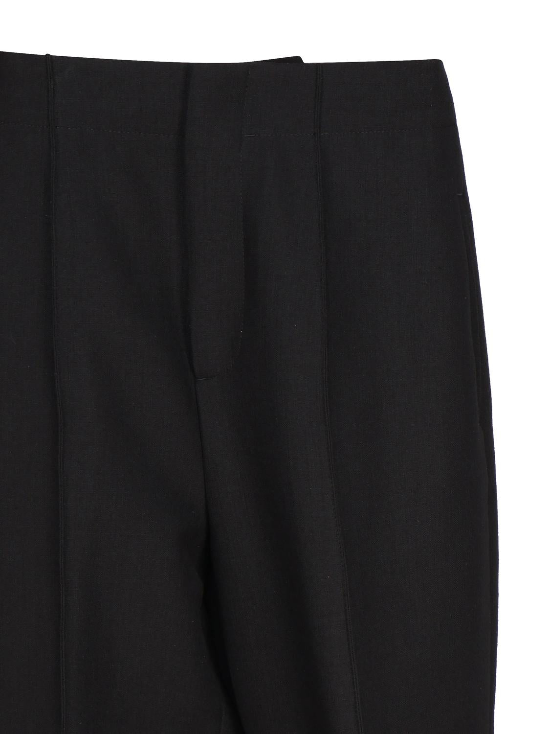 Pantaloni con staffa in cotone strutturato