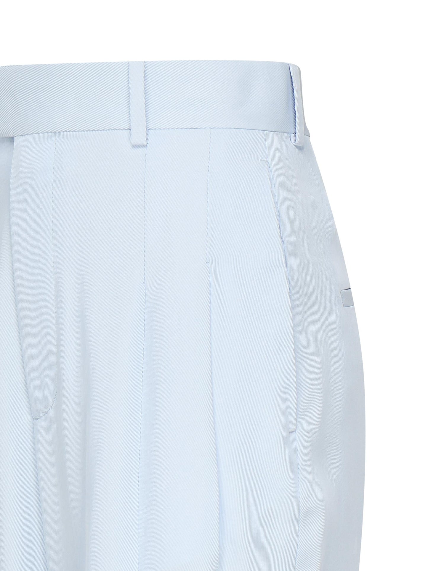 Pantaloni in twill di seta e viscosa