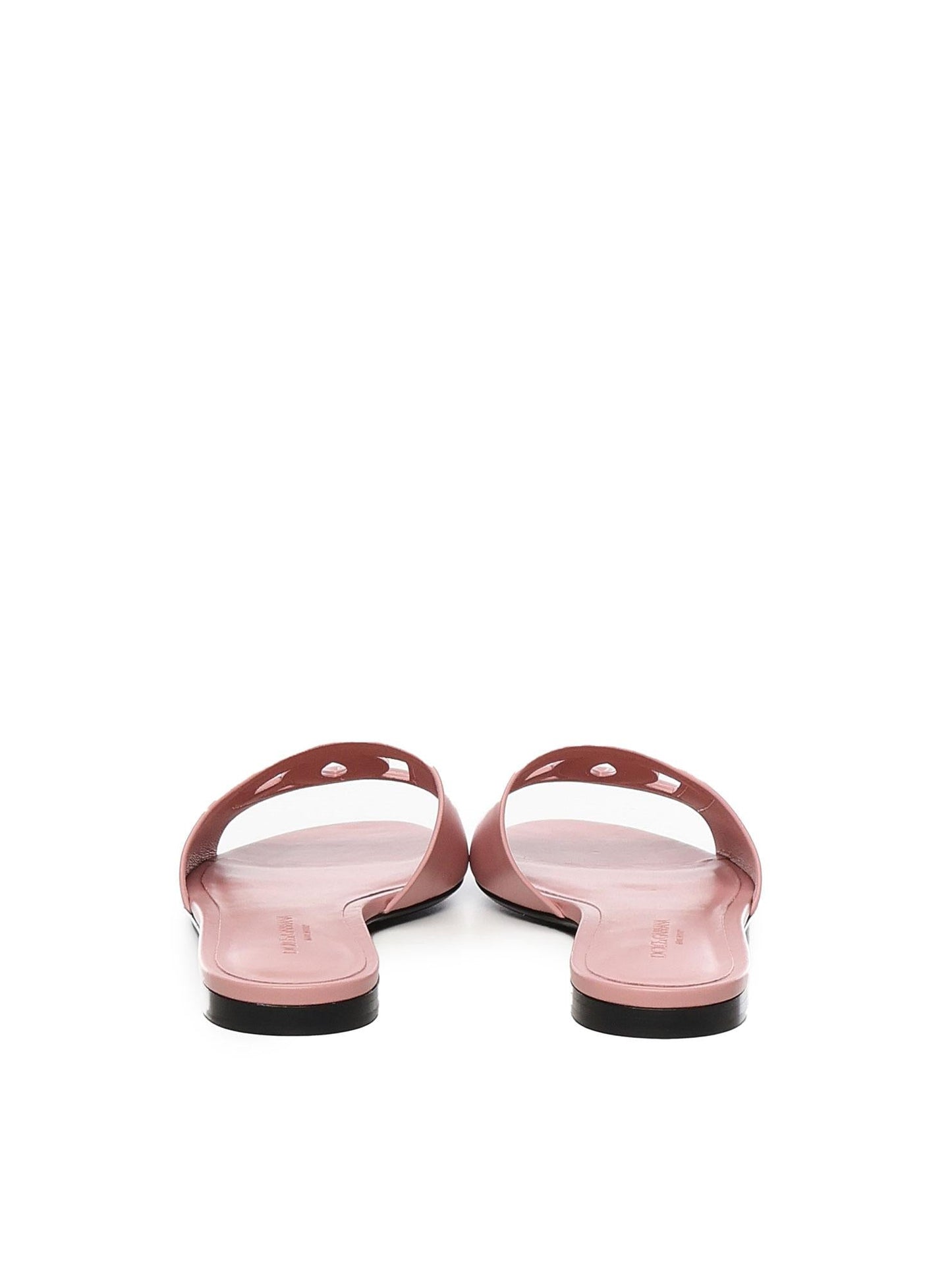 Slide in pelle di vitello e logo