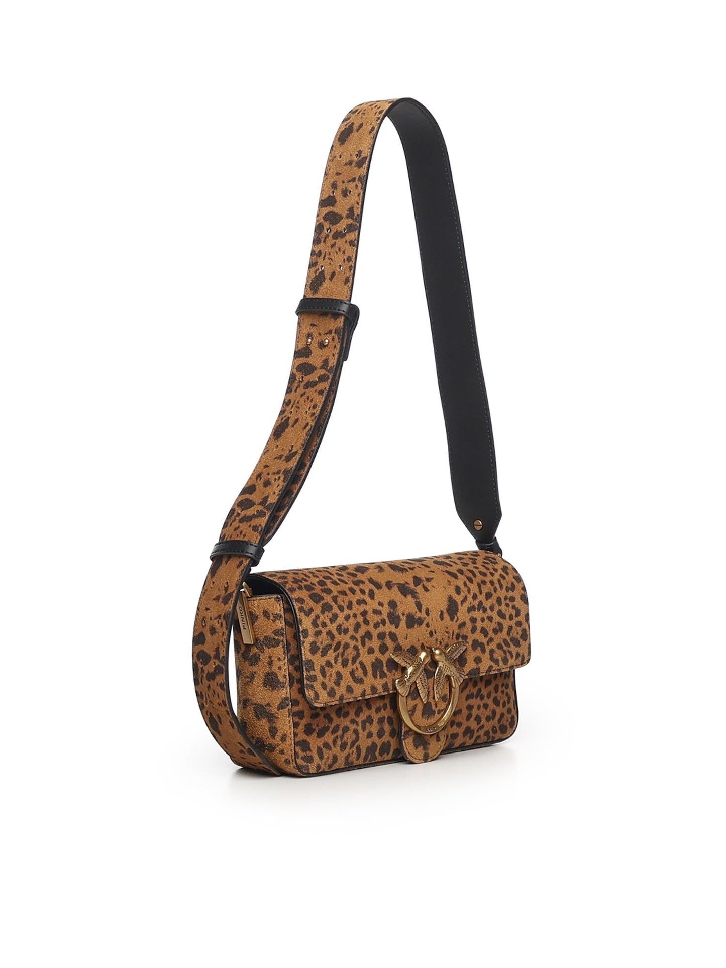 Borsa a spalla "Love One Slouchy" in suede leopardato