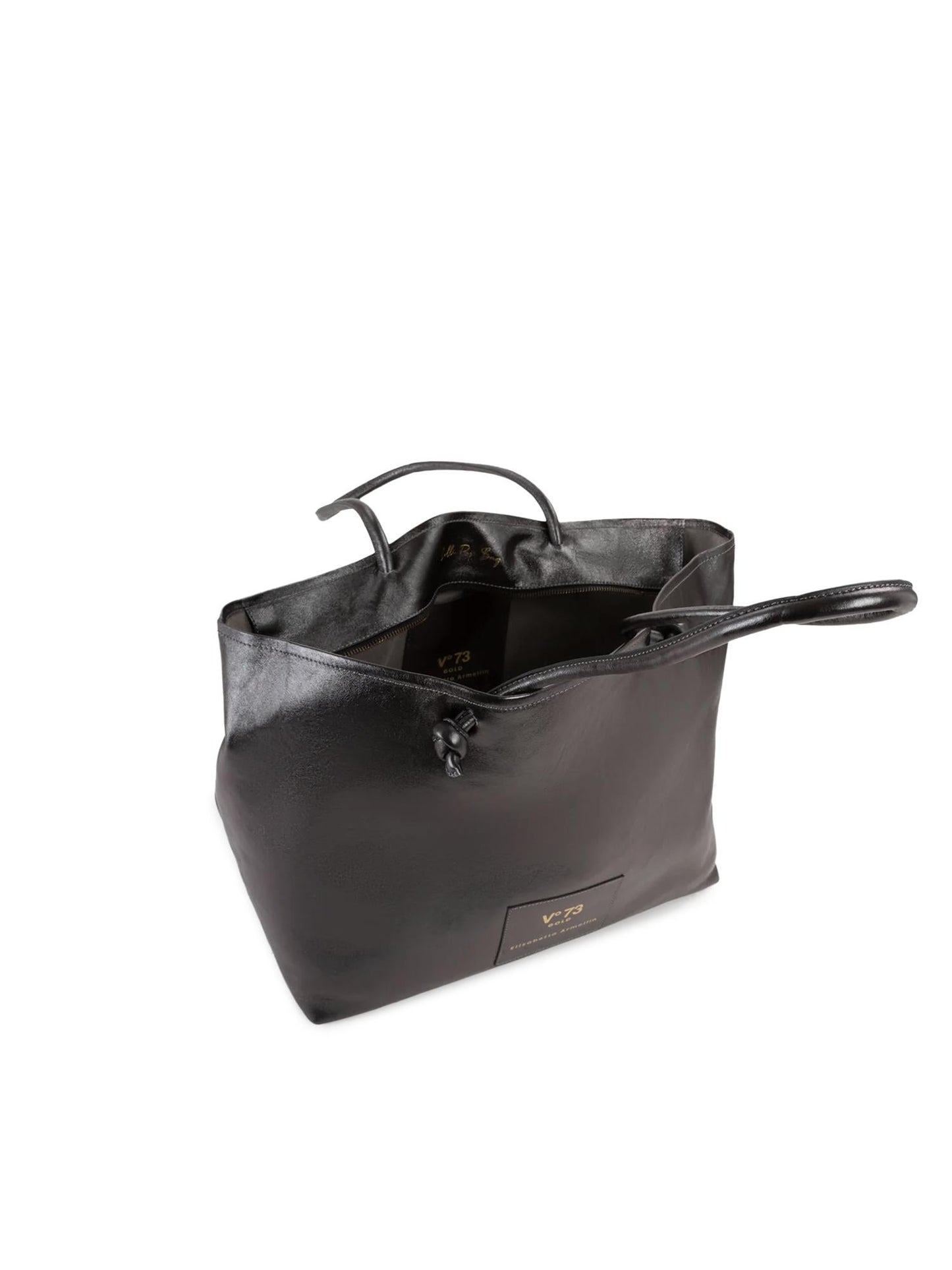 Borsa shopping in pelle con logo