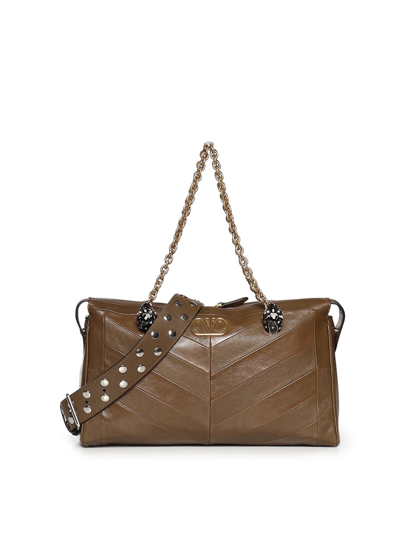 Borsa a spalla Panthea in nappa motivo chevron