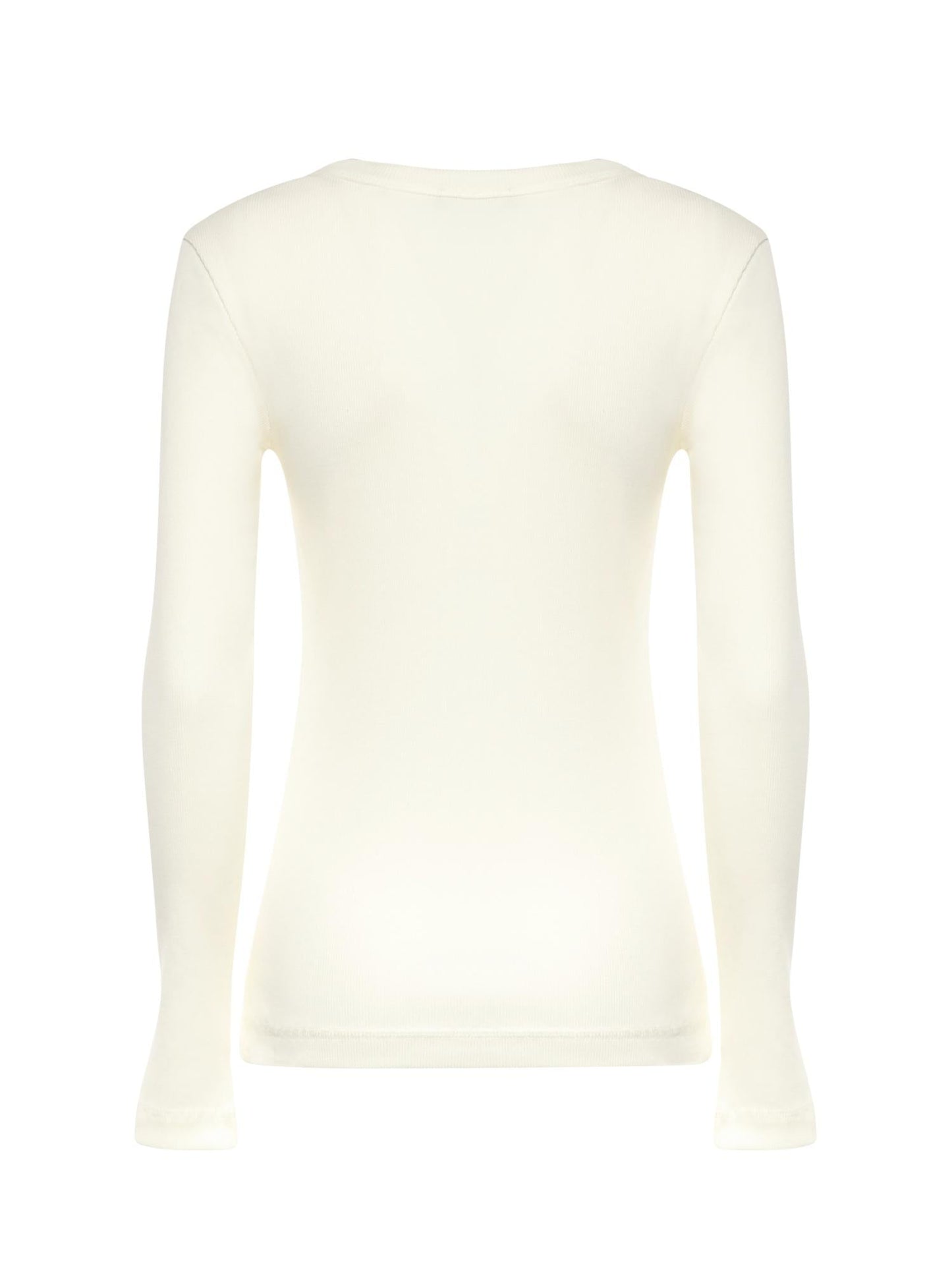 T-shirt Serafino in cotone a coste
