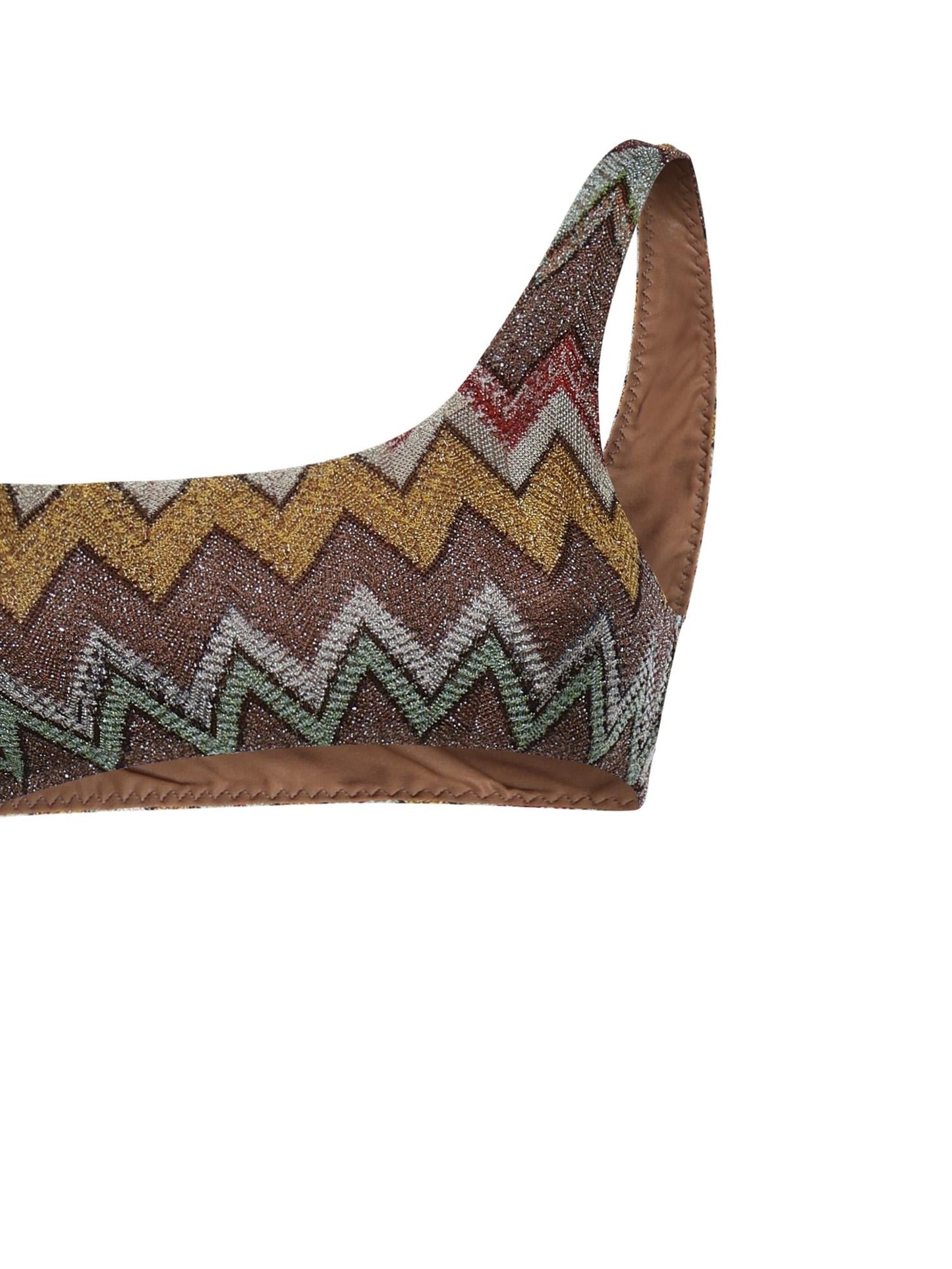 Bikini in viscosa lamé con macro zig zag