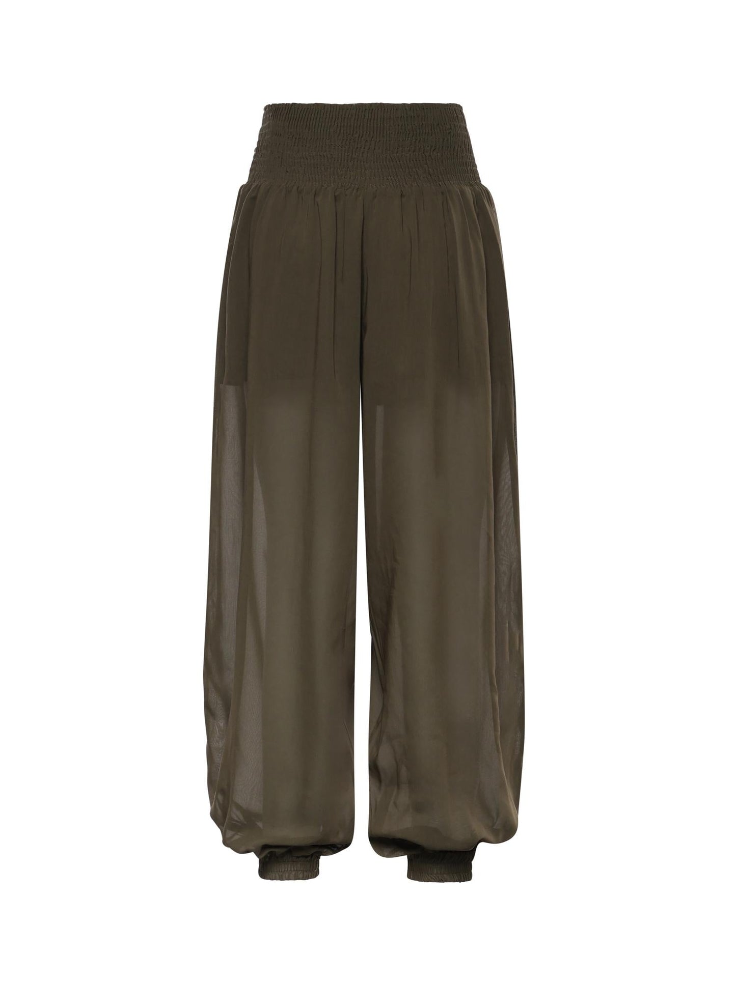 Pantaloni in voile crêpe di misto cotone