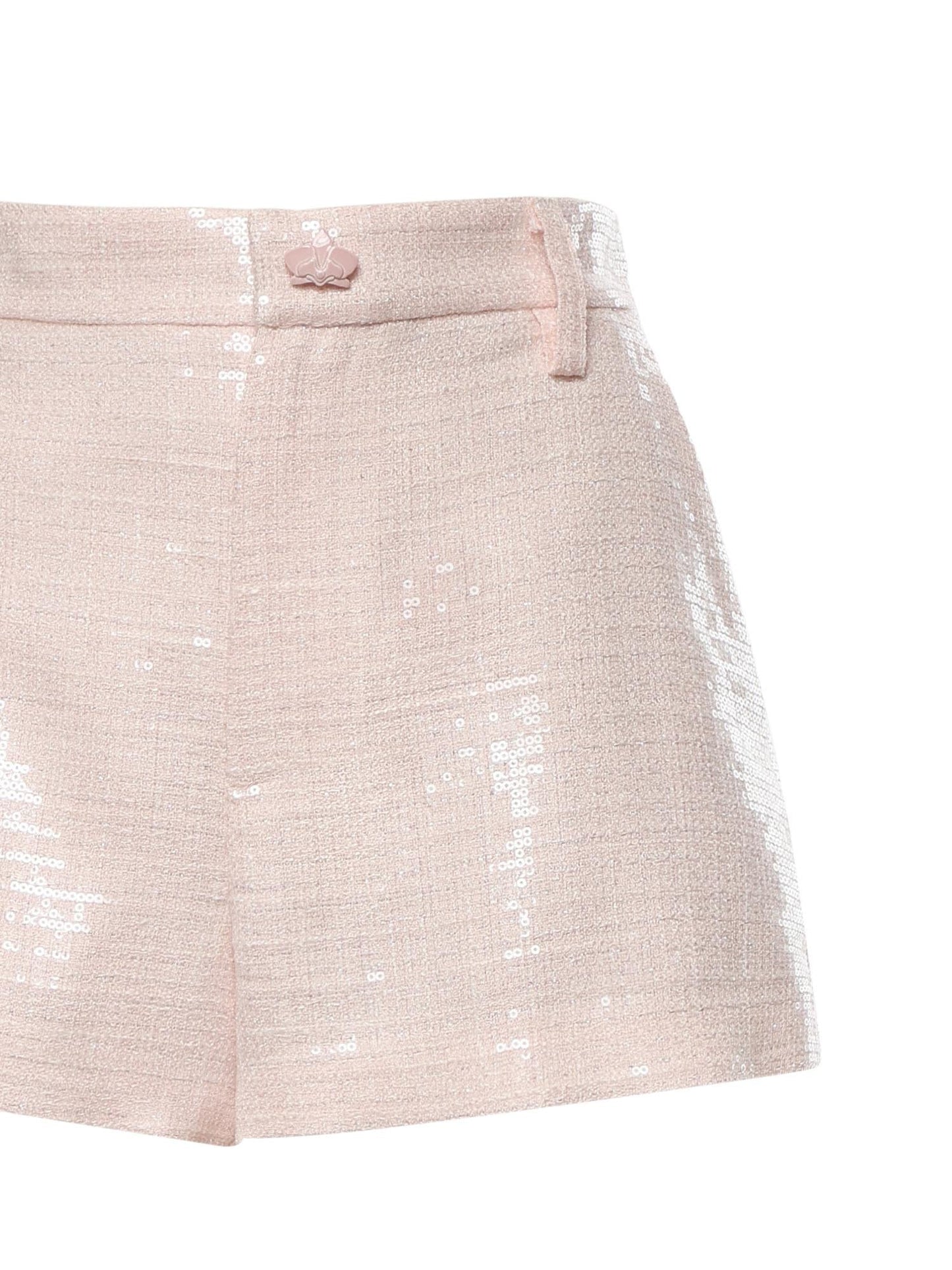 Shorts in tweed di paillettes