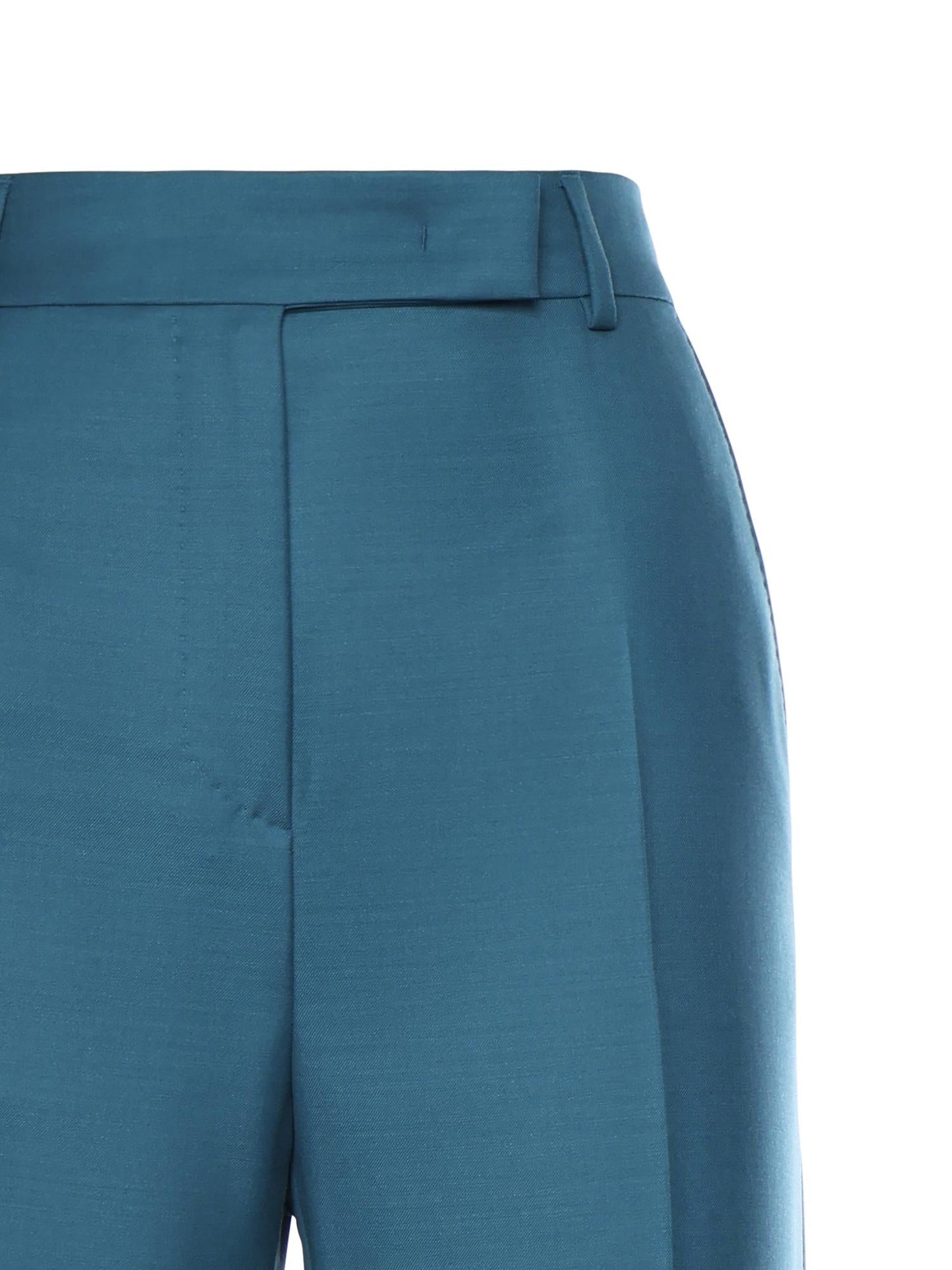 Pantaloni sartoriali in lana mohair e seta