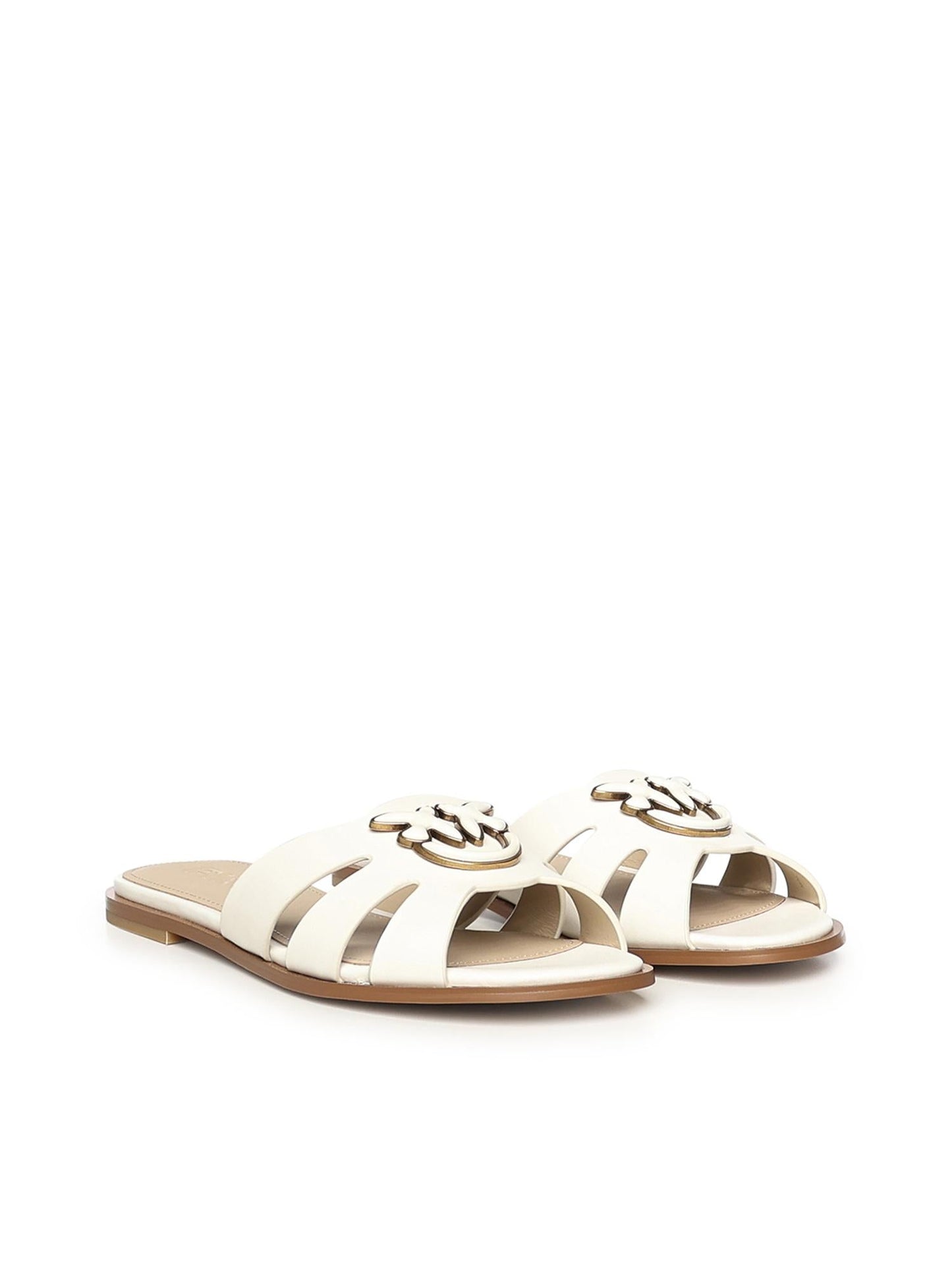 Slipper in pelle con logo