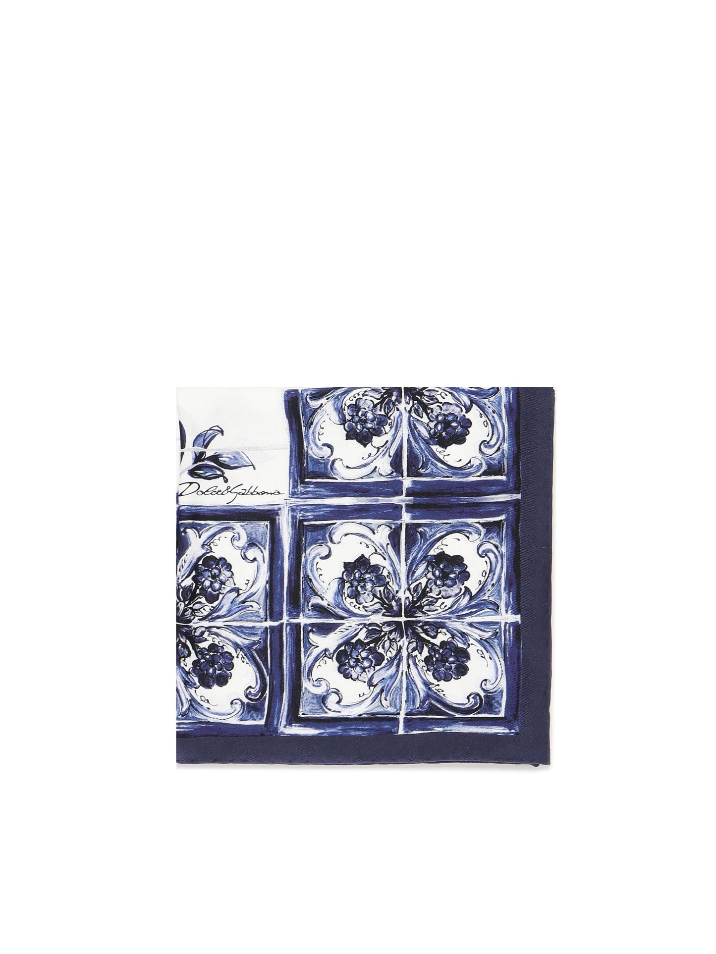 Foulard in twill stampa maiolica