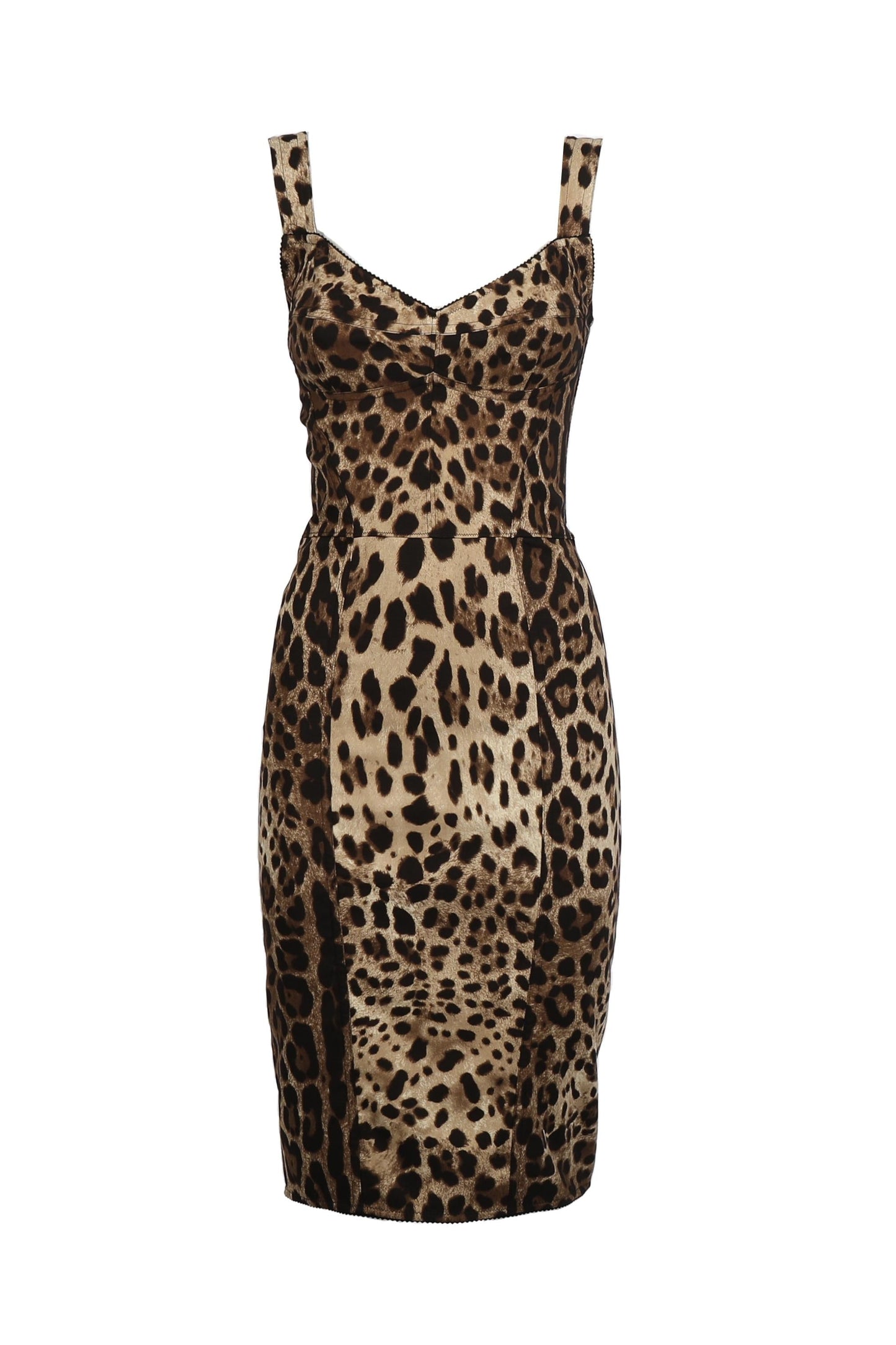 Abito corsetteria midi stampa leopardo