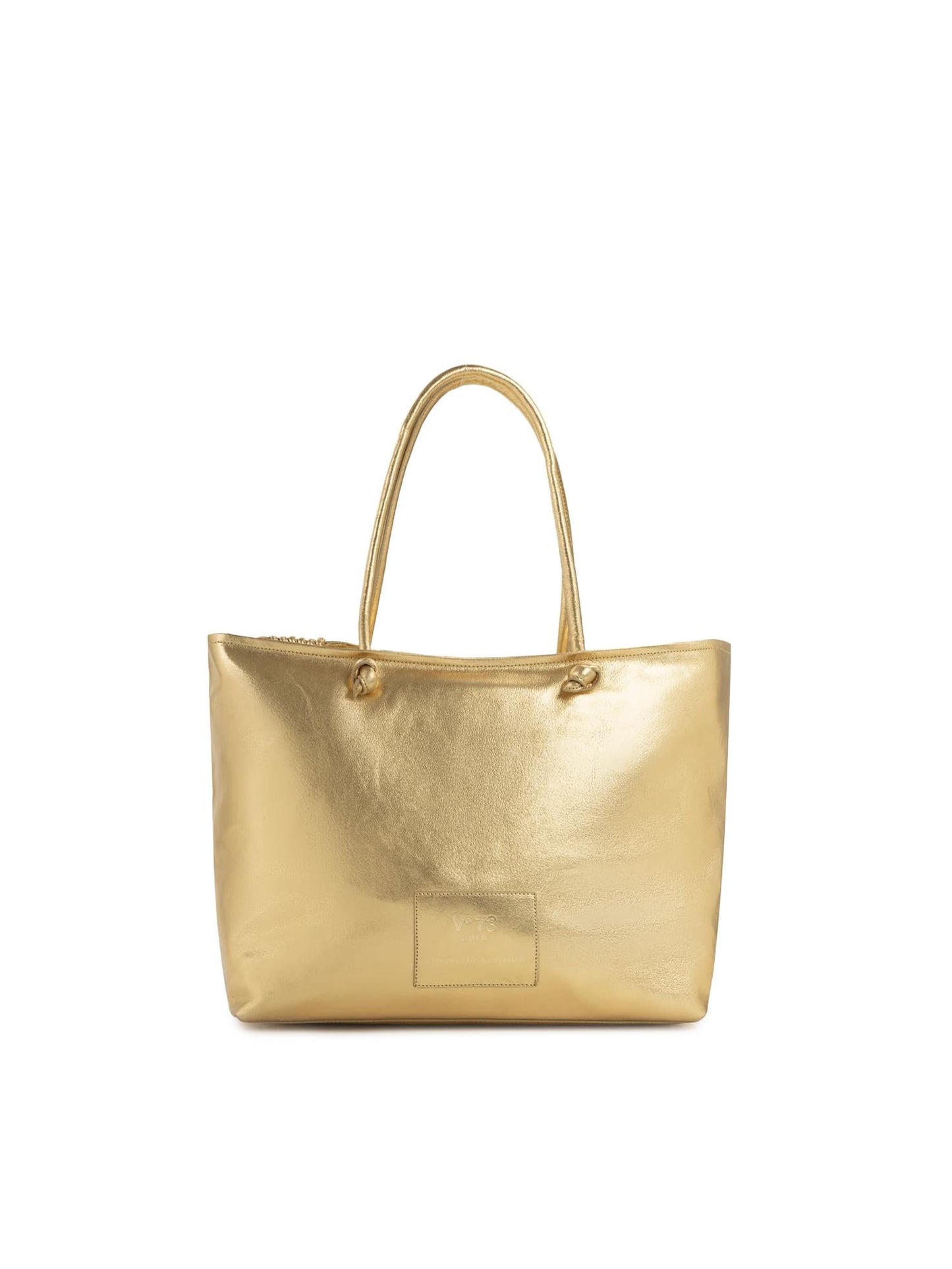 Borsa shopping in pelle con logo
