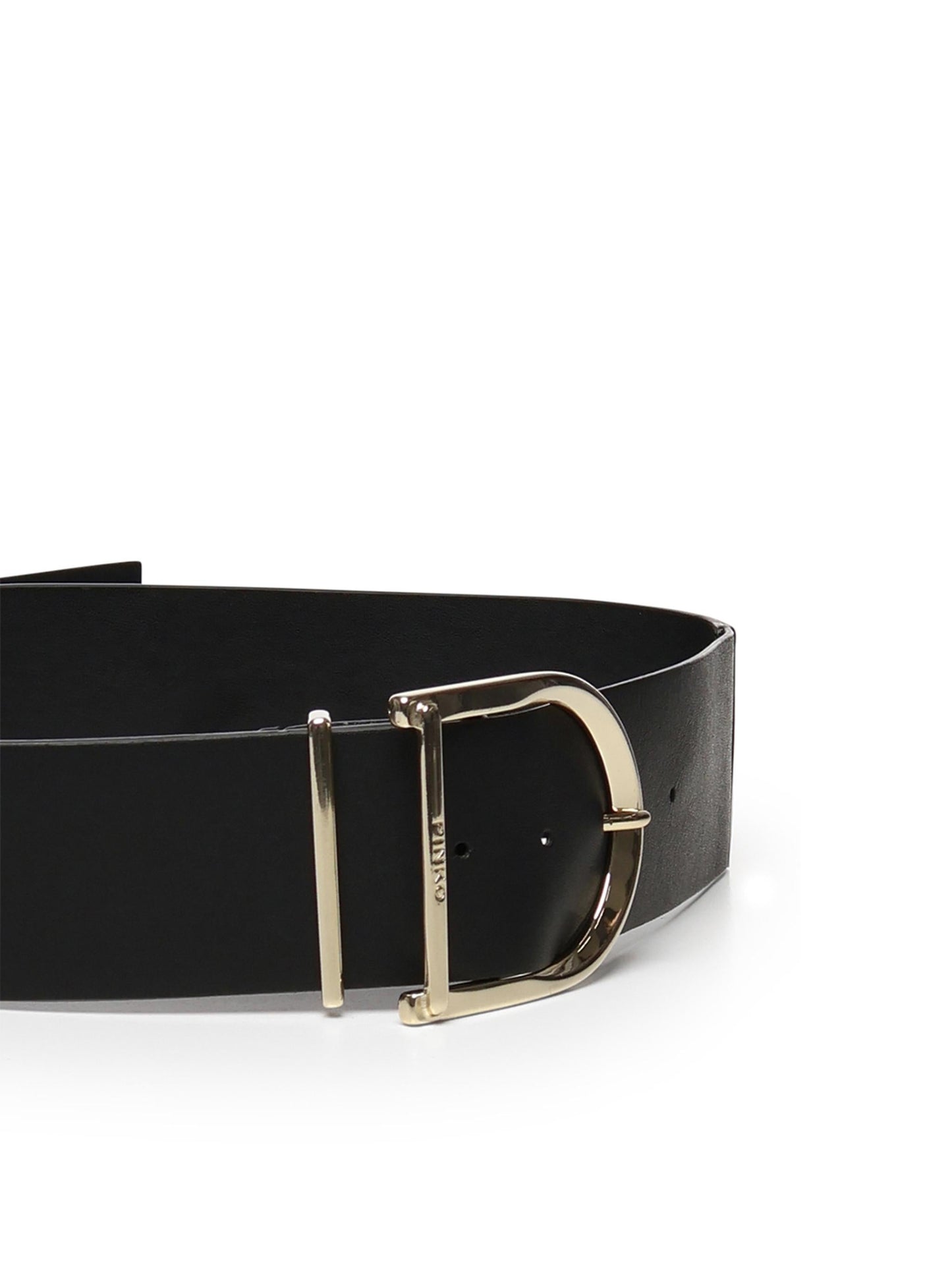 Cintura alta in pelle e nappa 6cm