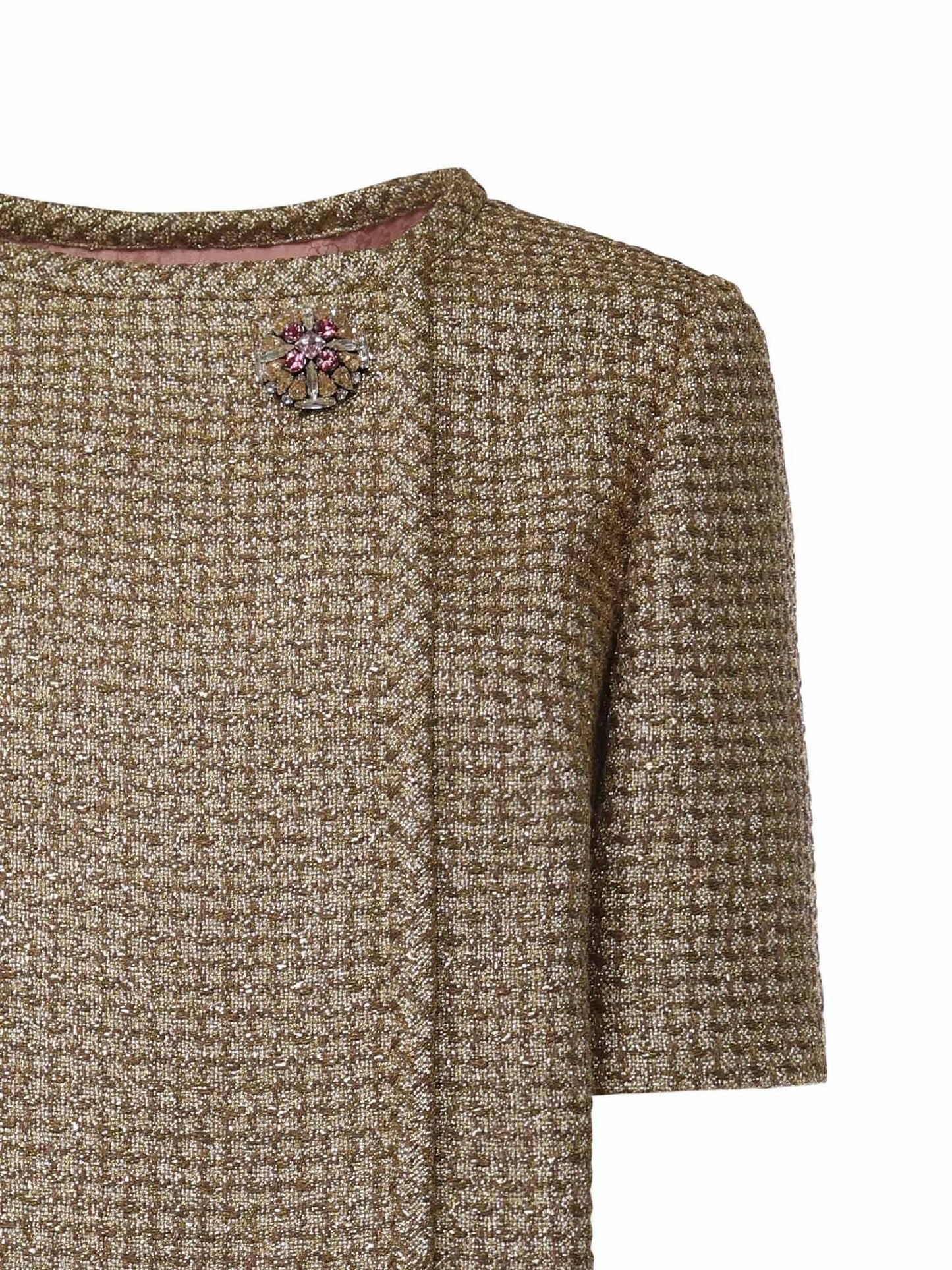 Abito corto in tweed canestrello lurex