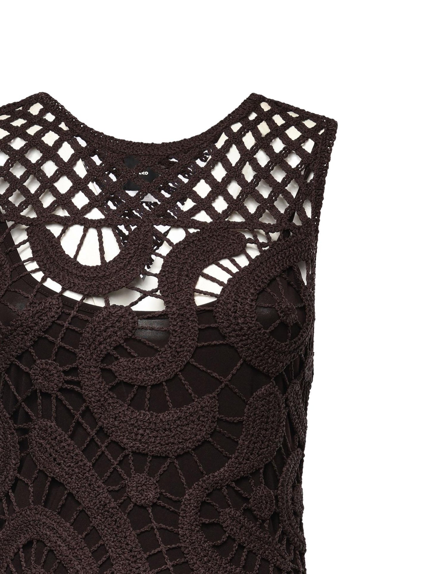 Abito midi senza maniche in crochet geometrico