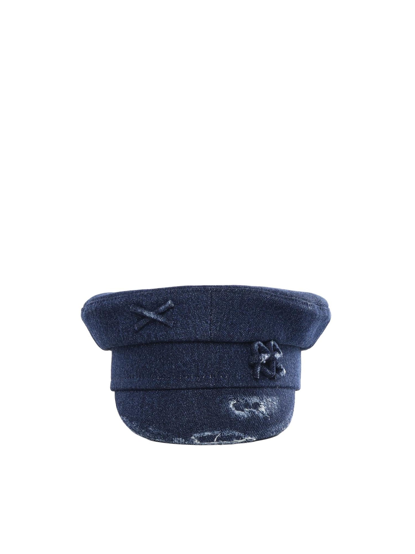 Cappello Baker Boy in denim distressed