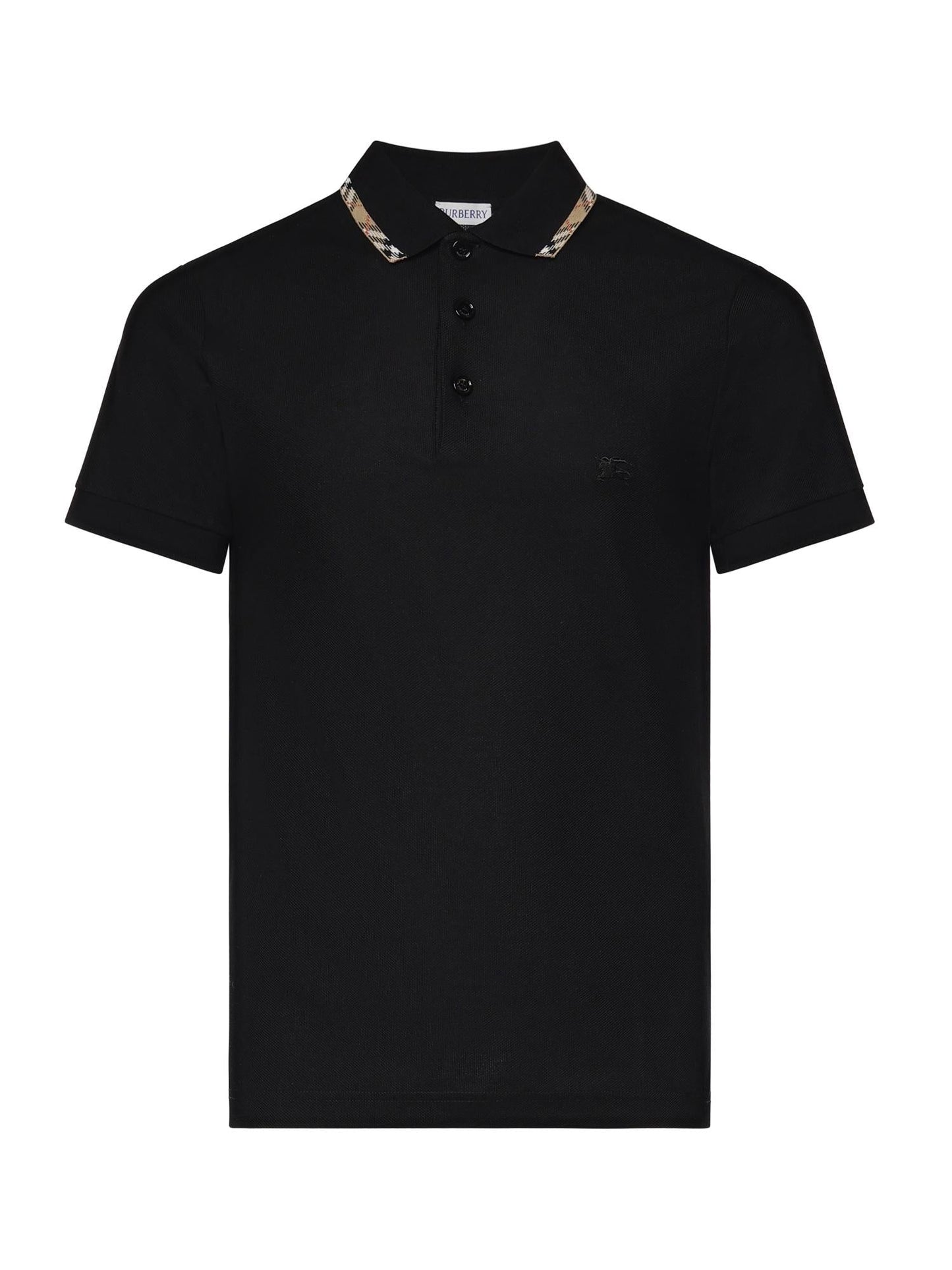 Polo in cotone con finiture Check
