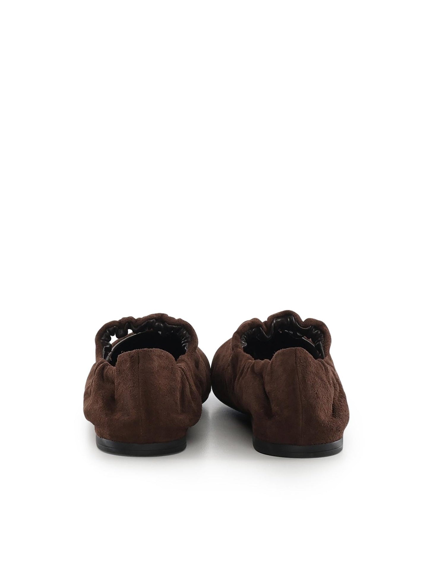 Ballerine Ruches in camoscio
