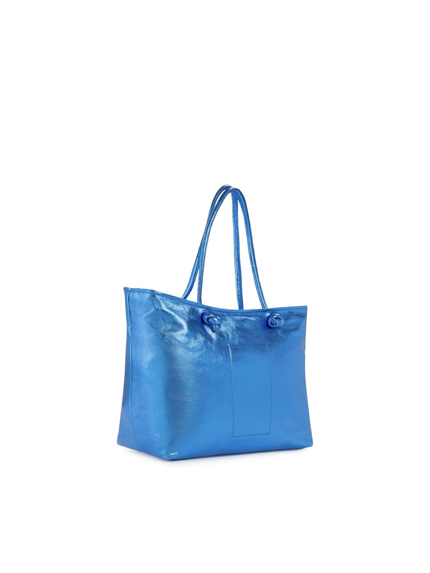 Borsa shopping in pelle con logo