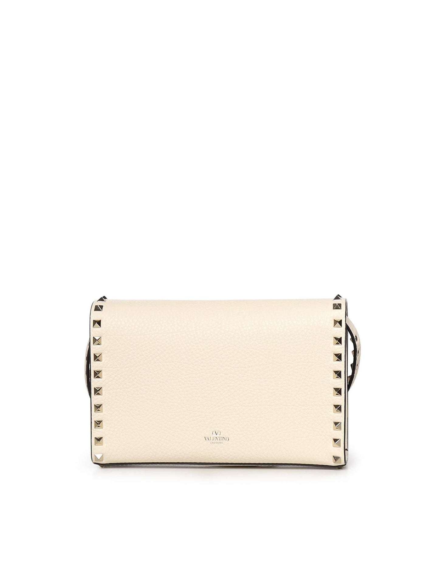 Borsa piccola a tracolla Rockstud in vitello granato