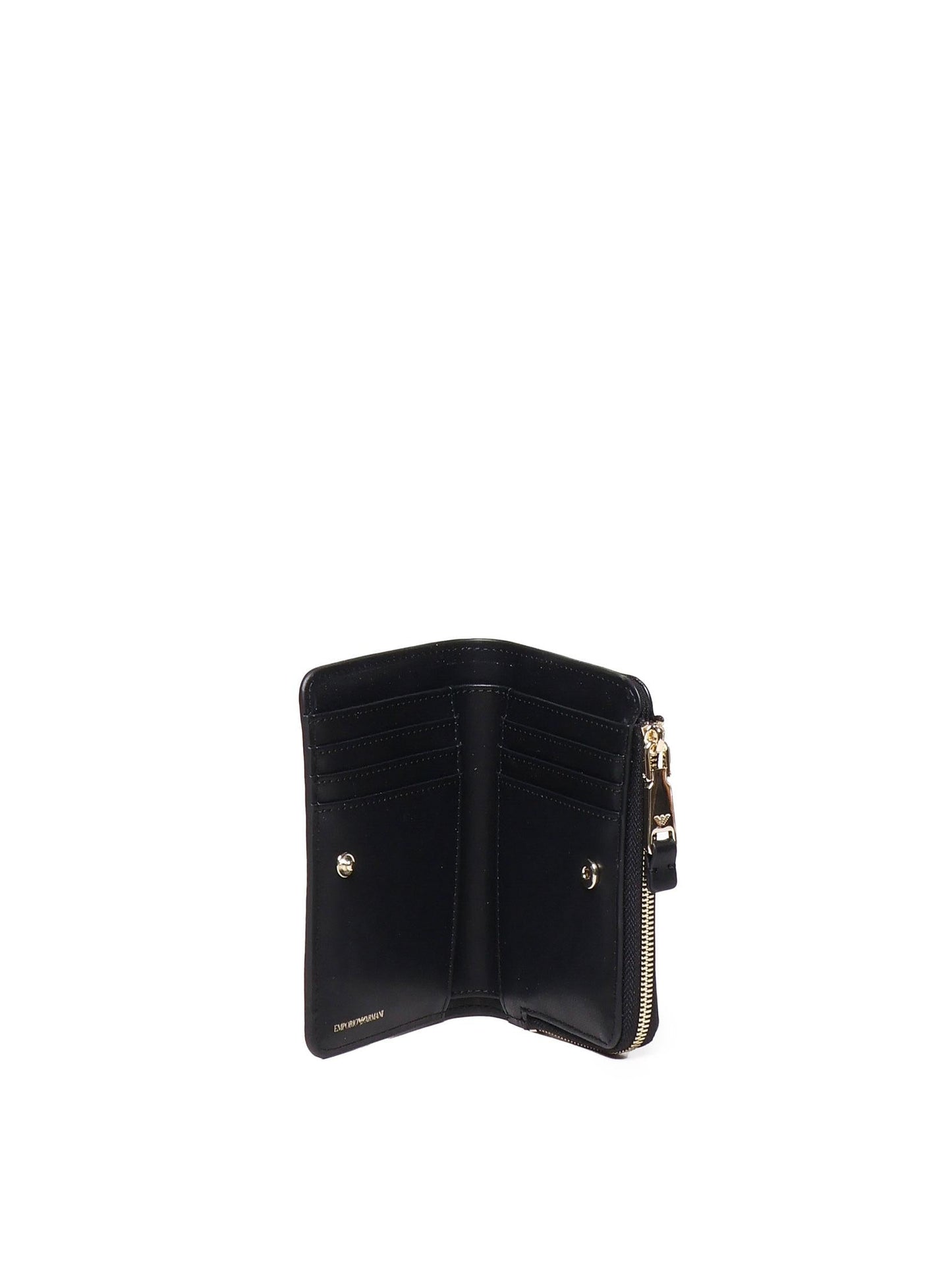 Portafoglio con zip in tessuto con logo jacquard