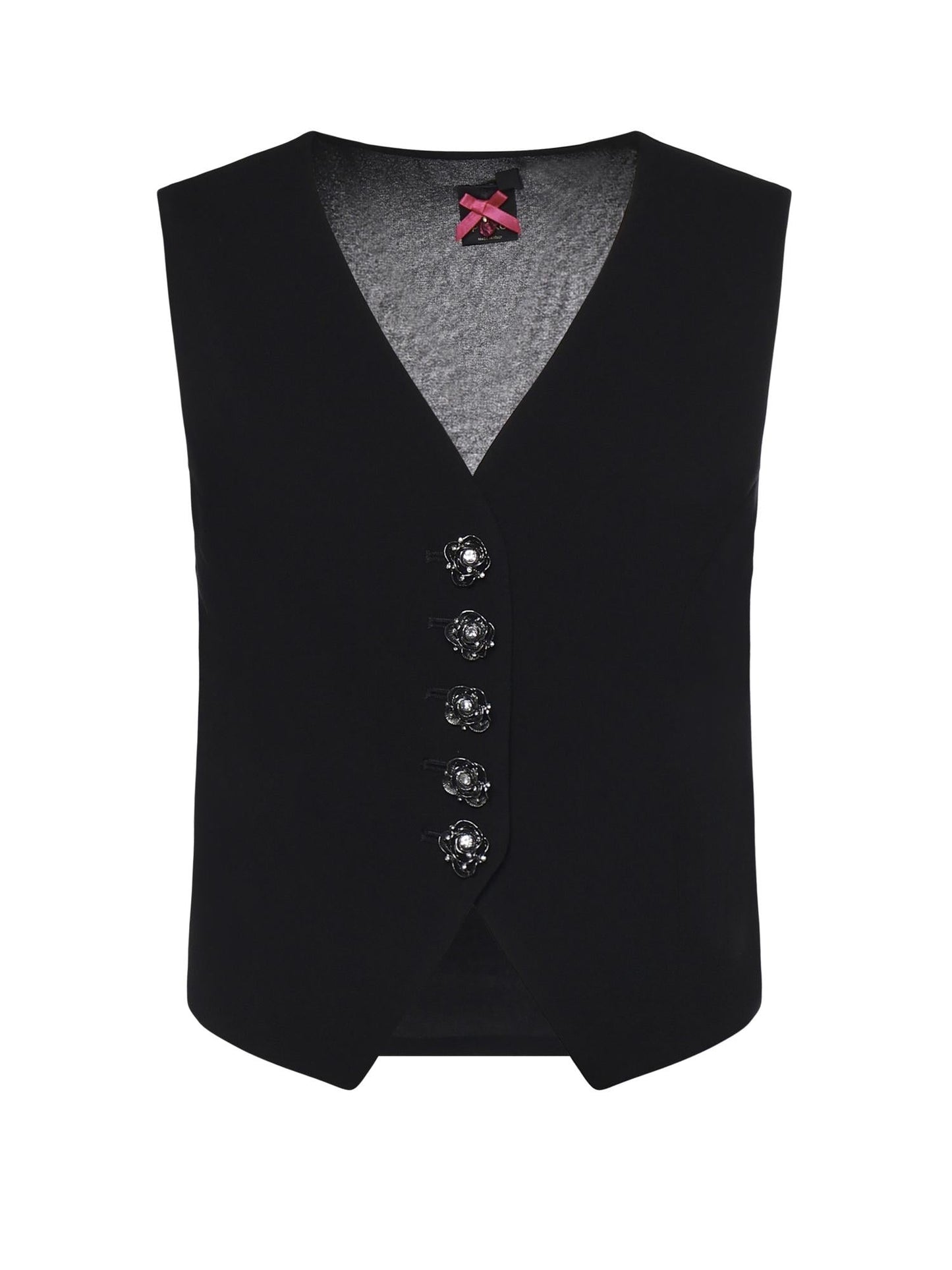 Gilet con bottoni rose gioiello