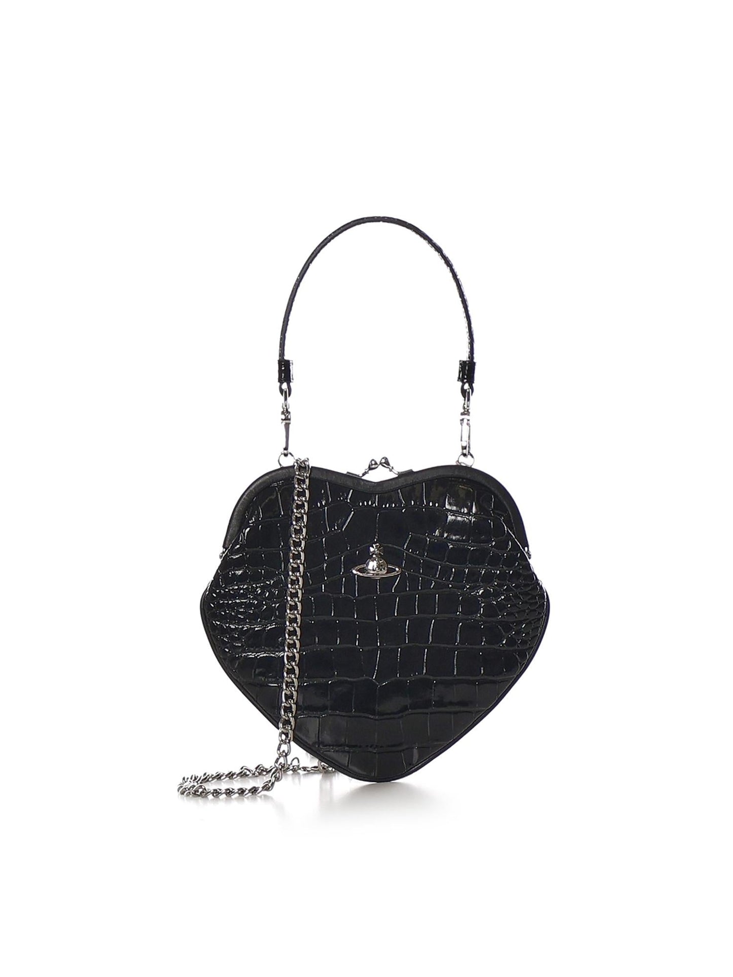Borsa Belle Heart Frame in pelle