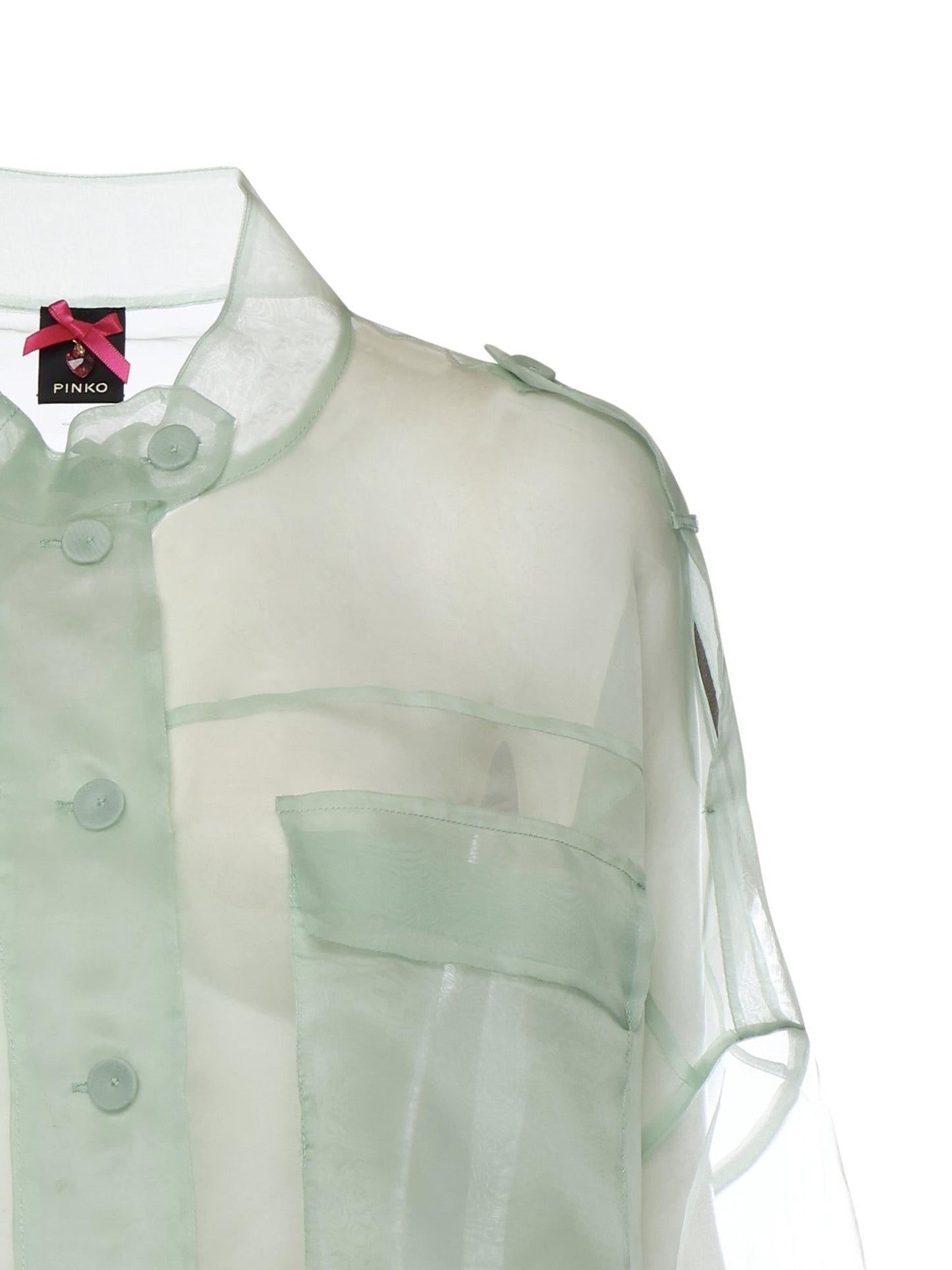 Caban cropped in organza di pura seta