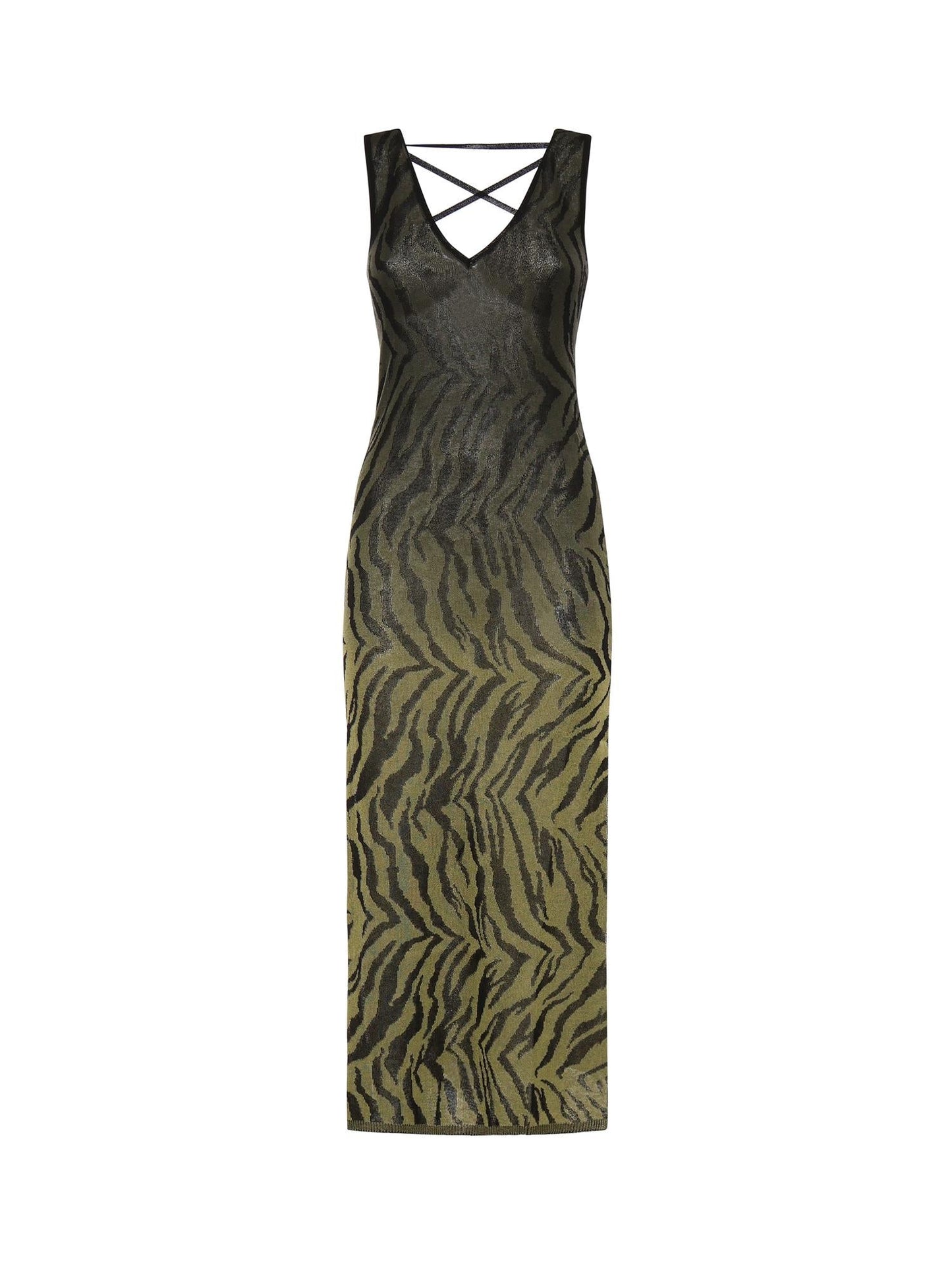 Abito lungo con stampa animalier