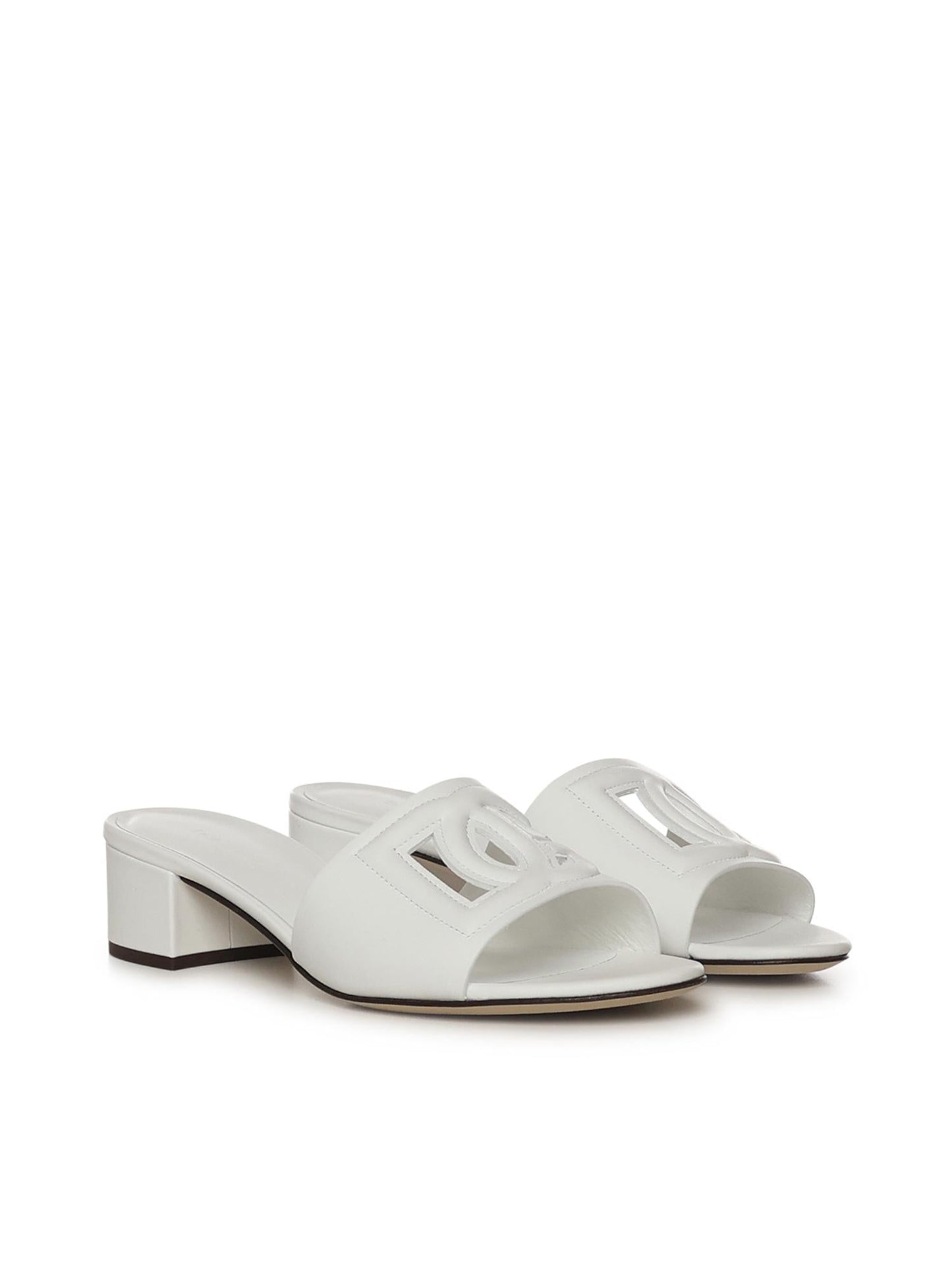 Mule in pelle di vitello e logo DG