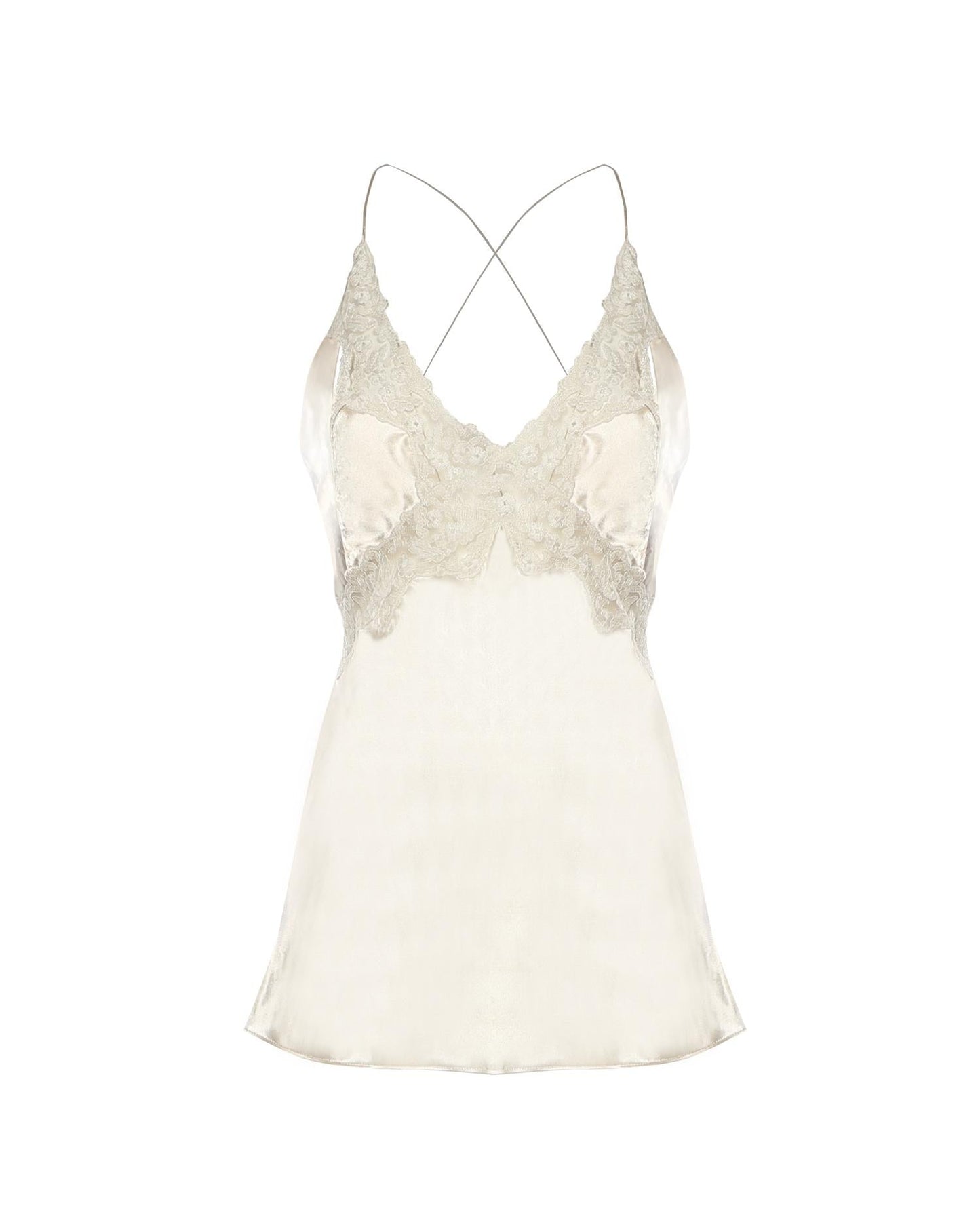 Top in raso con pizzo