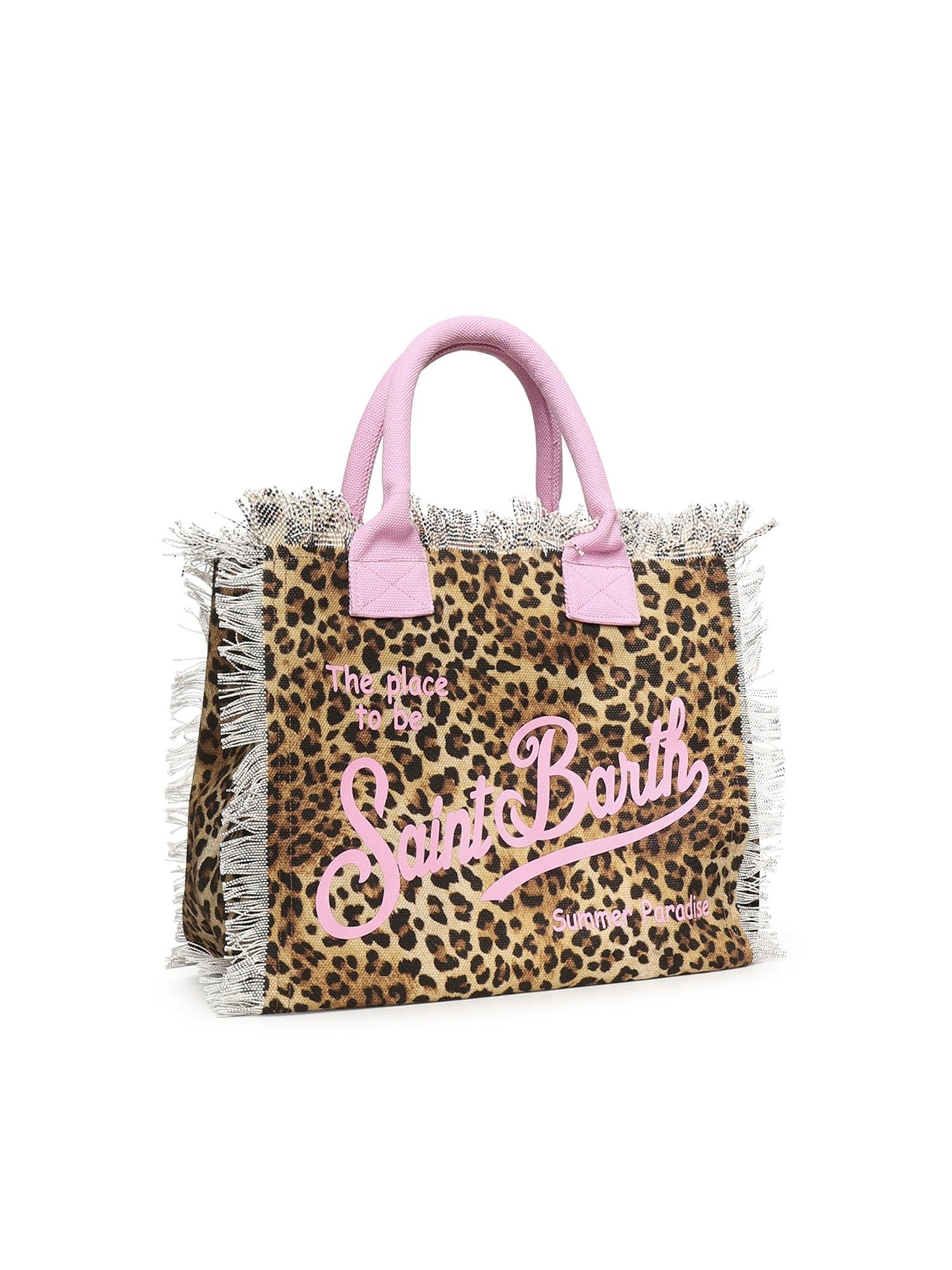 Borsa Vanity in canvas con stampa animalier