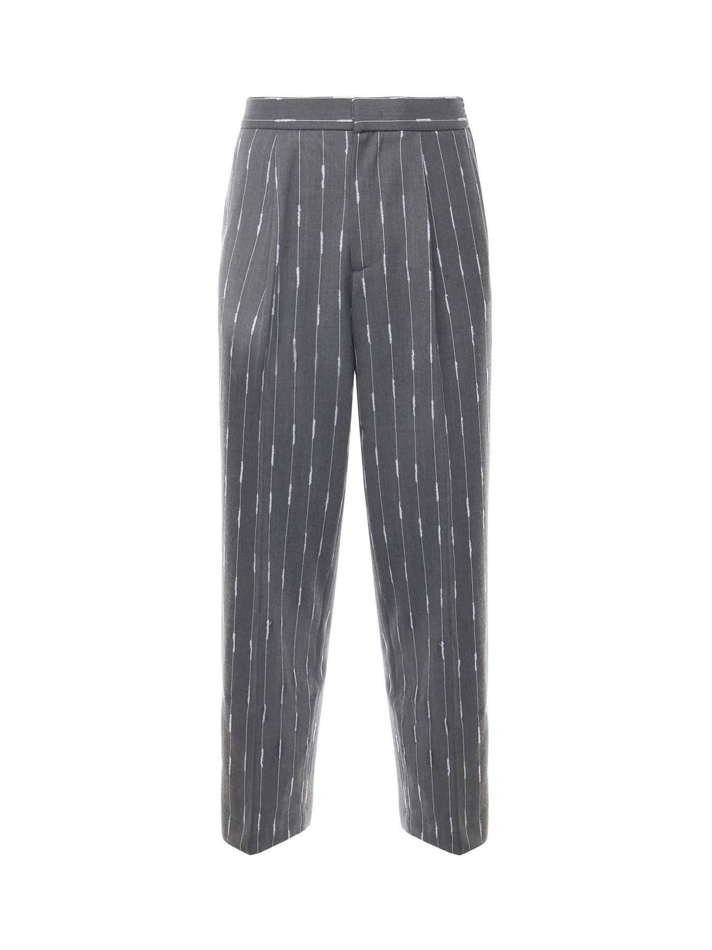 Pantaloni gessati con pinces
