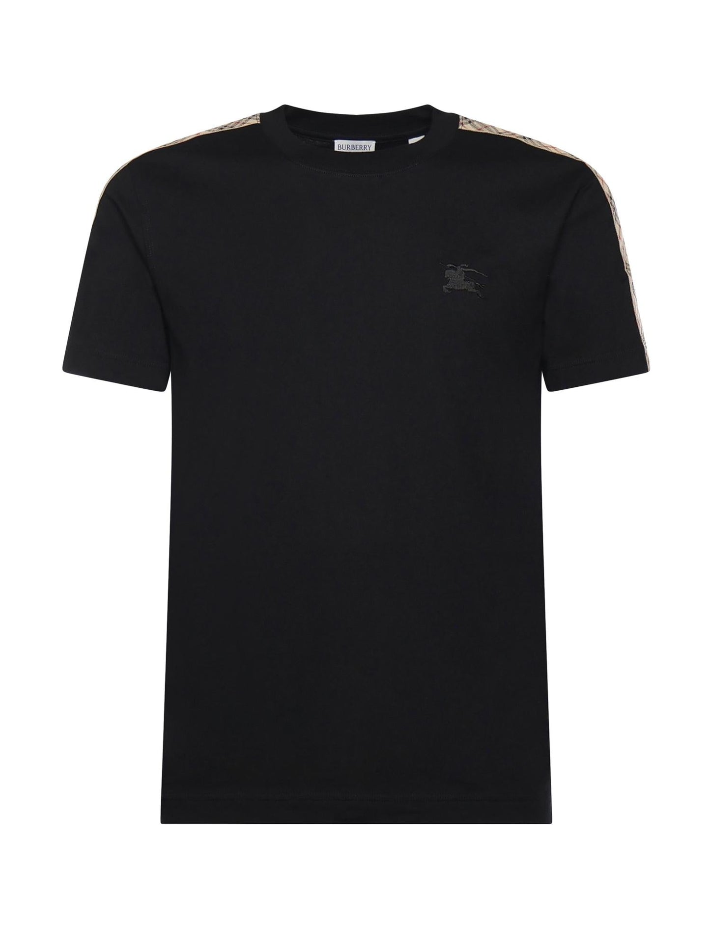 T-shirt in cotone con finiture Check