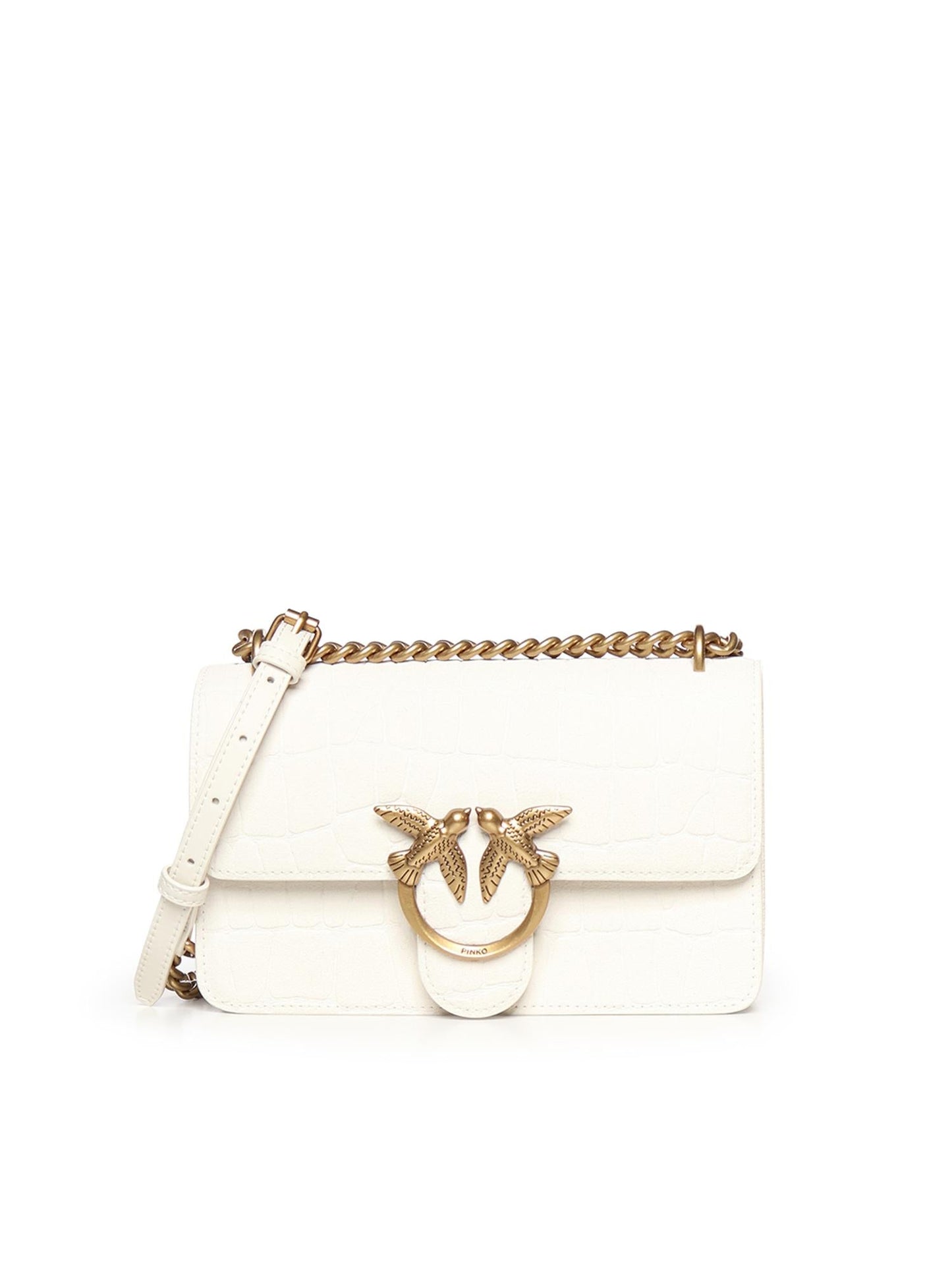 Borsa a tracolla Mini Love Bag One in pelle stampa coccodrillo