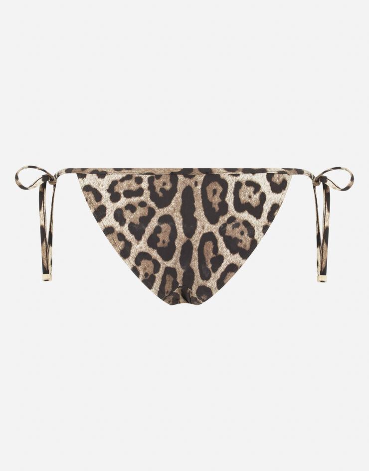Slip bikini con stampa leopardata