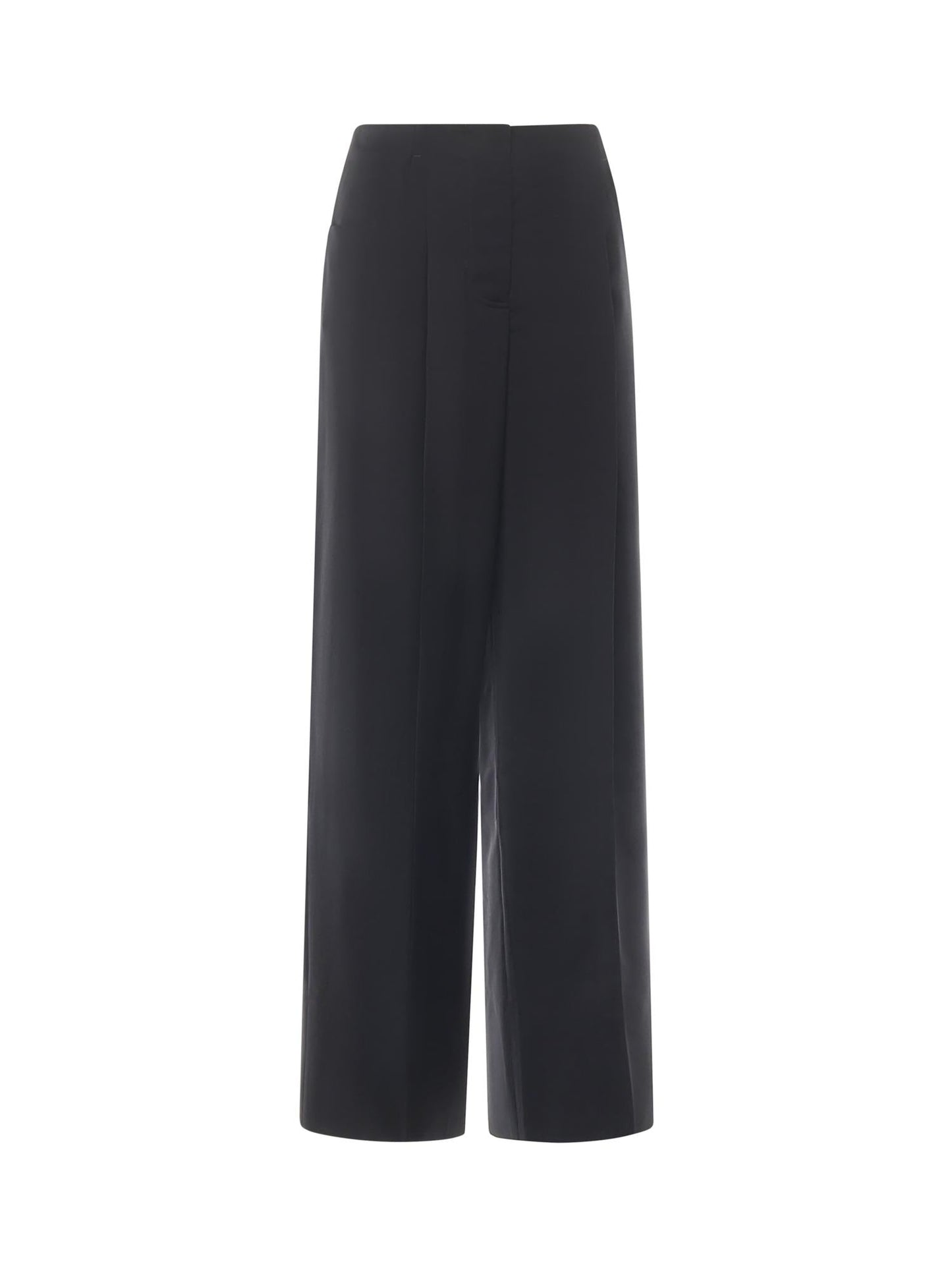 Pantaloni wide leg in lana e mohair
