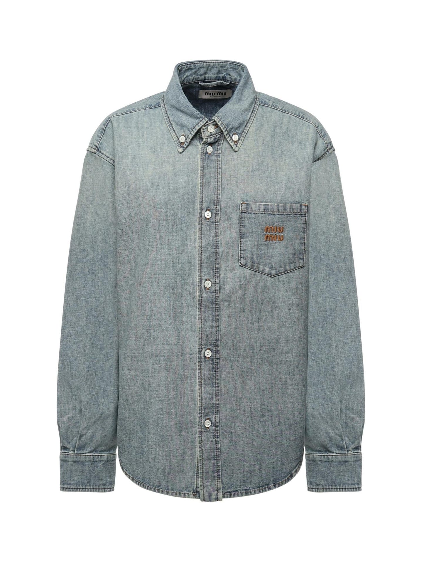 Camicia in chambray con logo