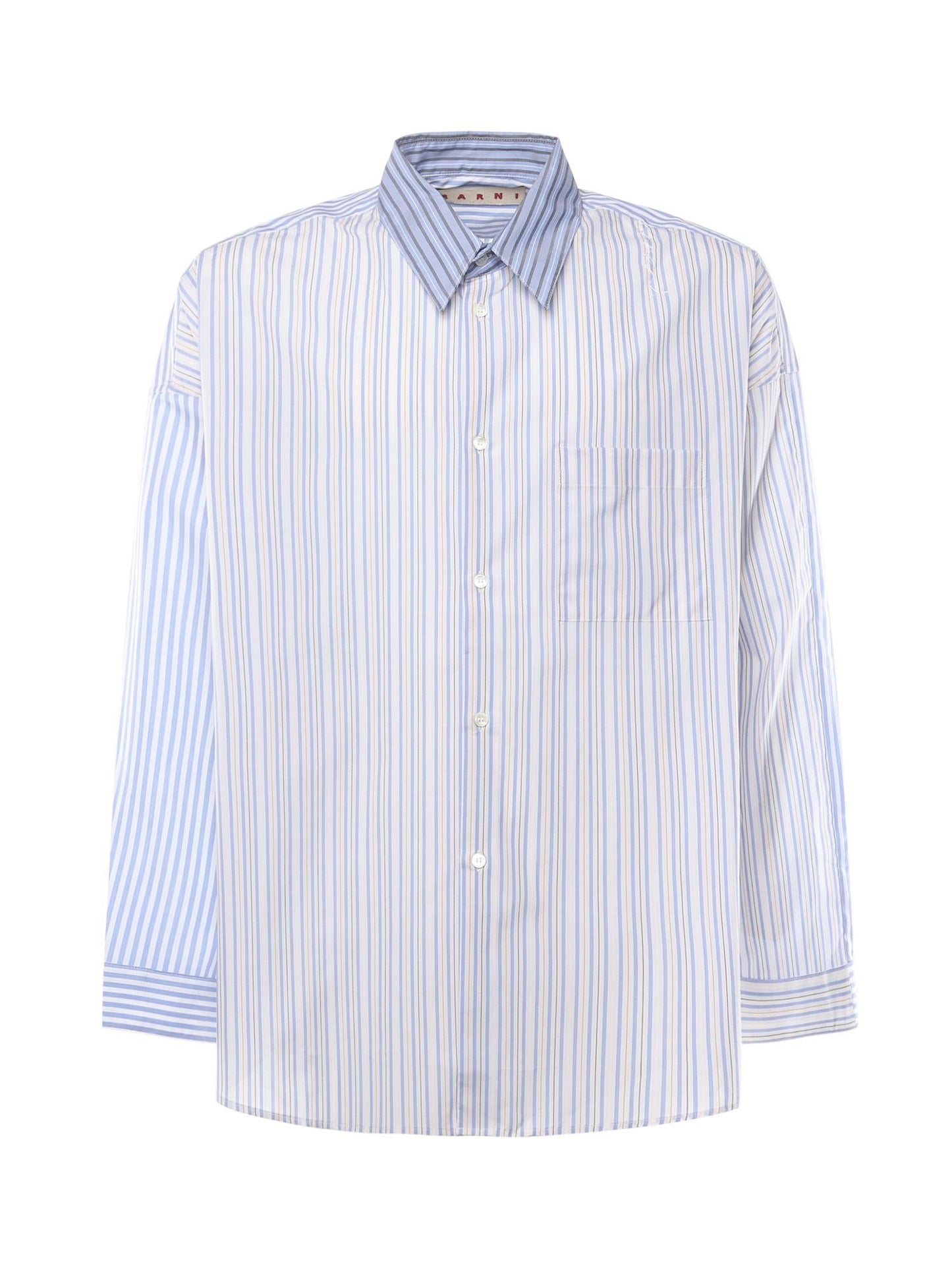 Camicia in cotone biologico con mix di righe