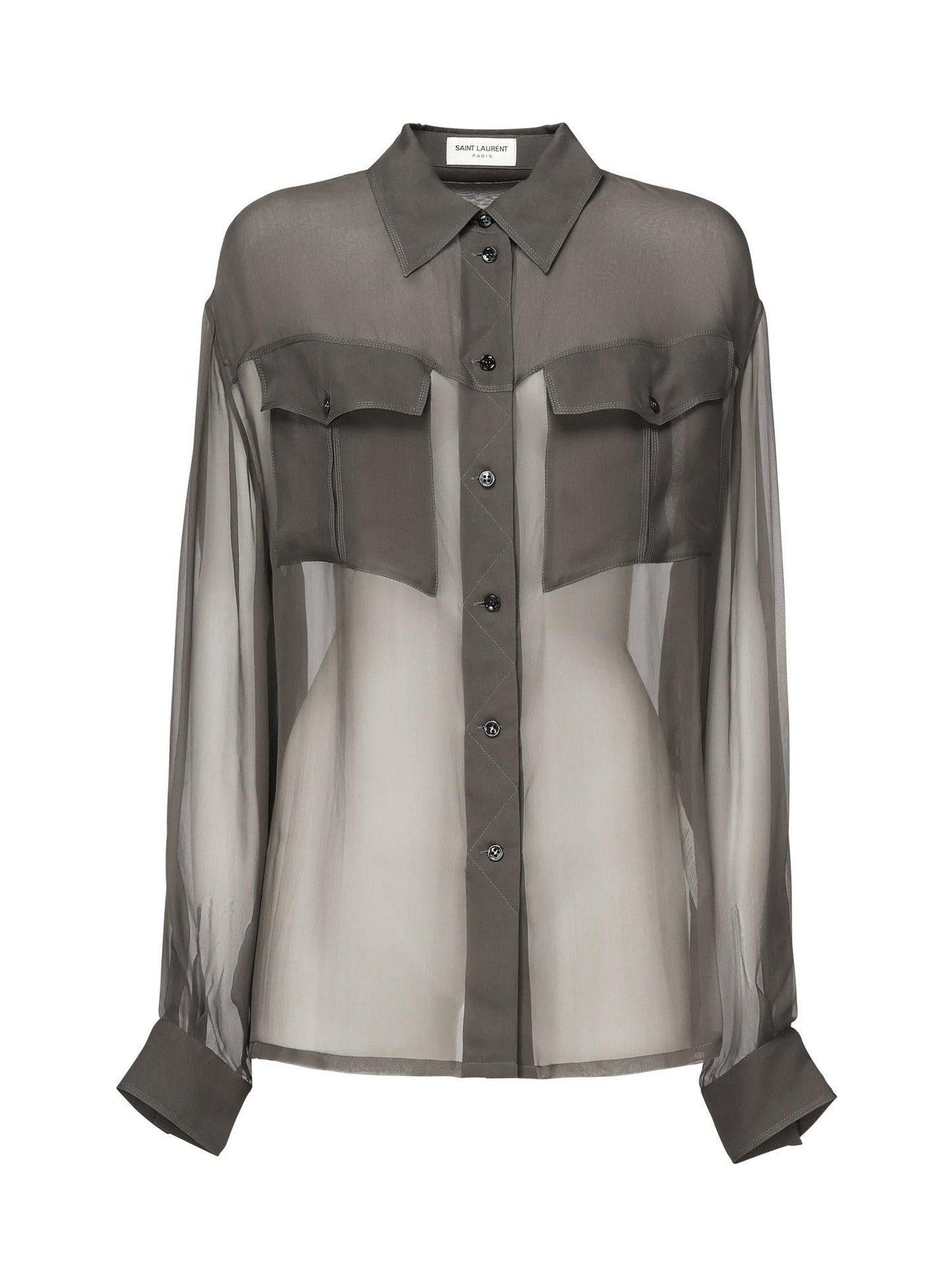 Camicia in chiffon trasparente