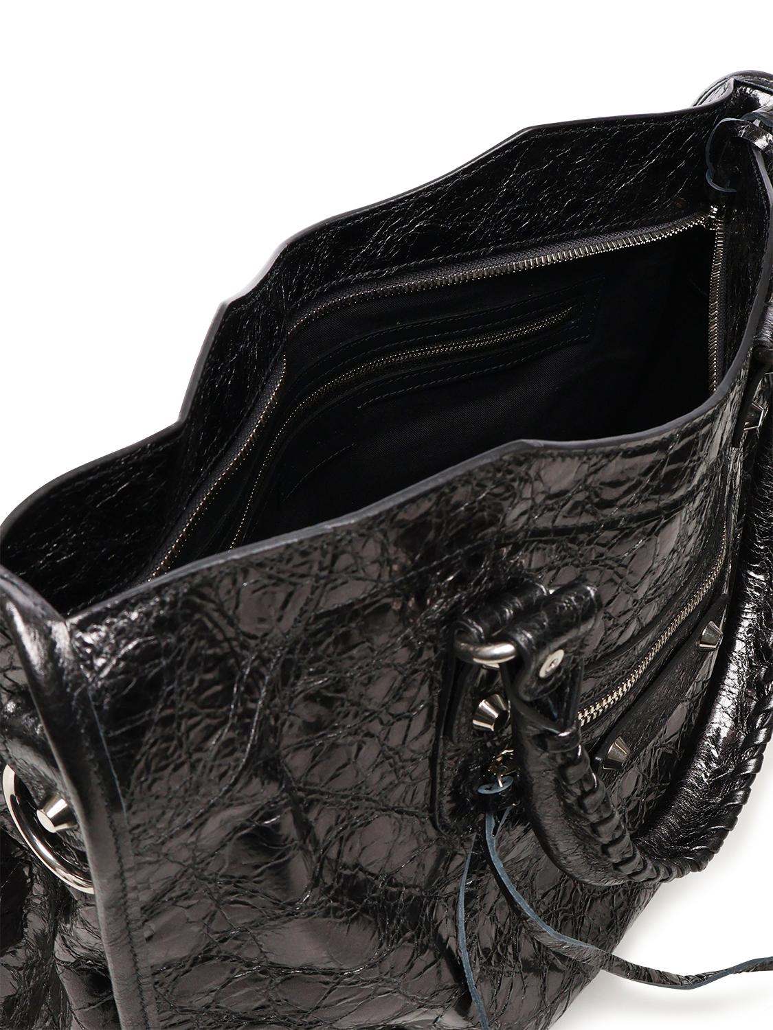 Borsa Le City Media in pelle metallizzata