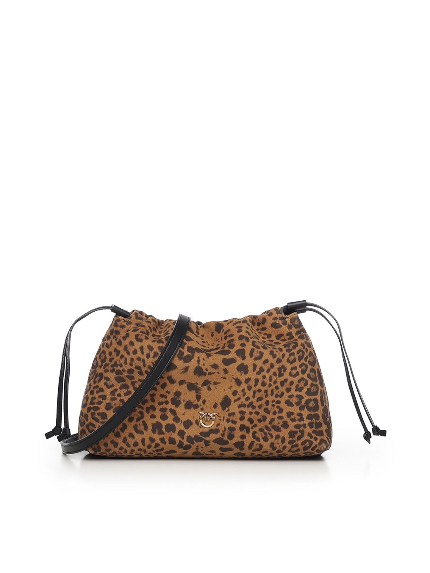 Clutch a spalla piccola in suede con stampa leopardata