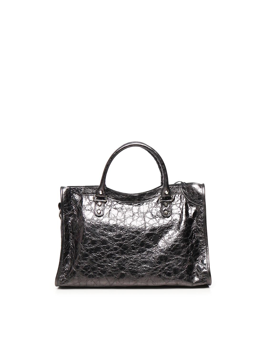 Borsa Le City Media in pelle metallizzata