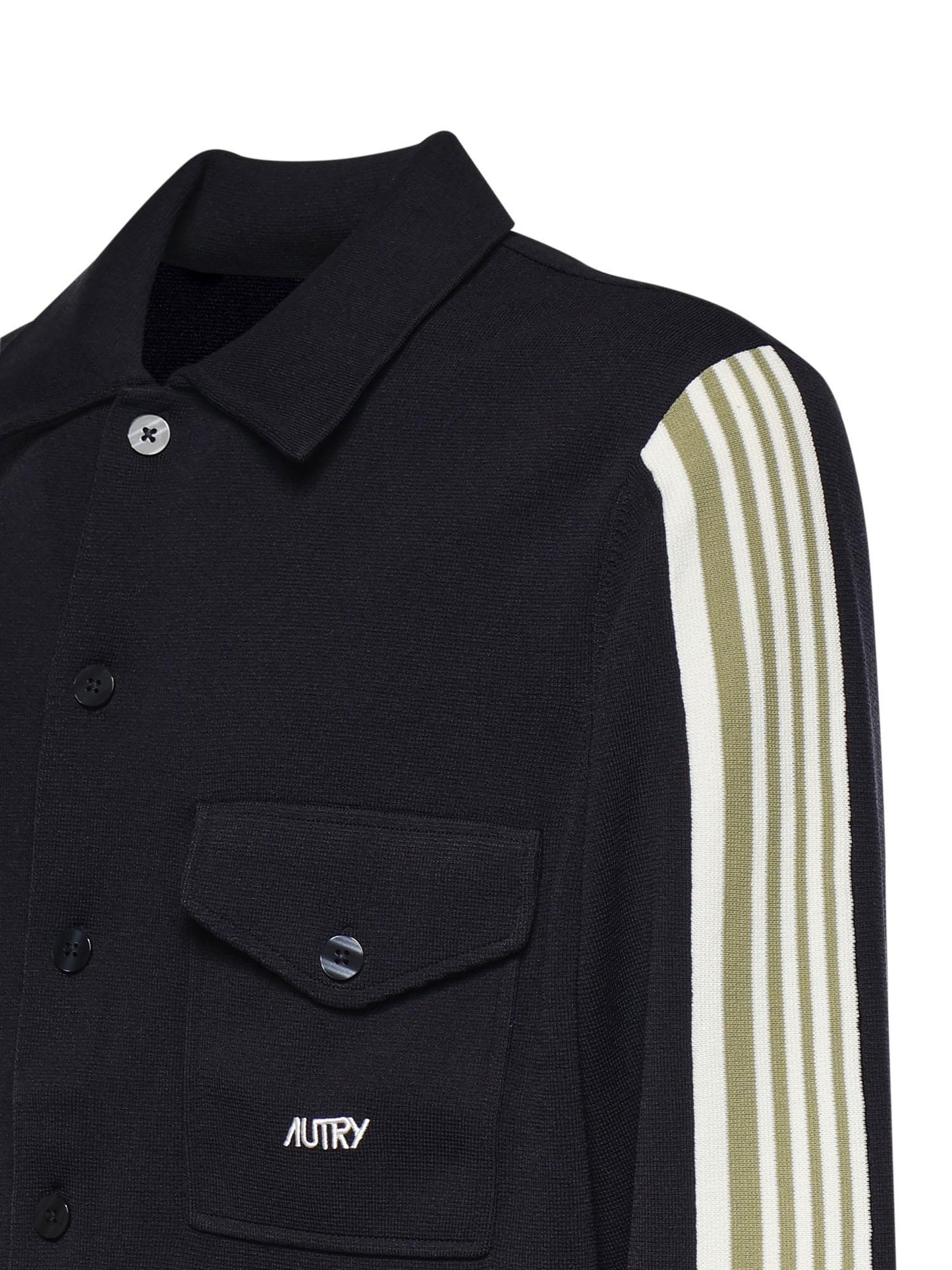 Overshirt in maglia di viscosa con logo