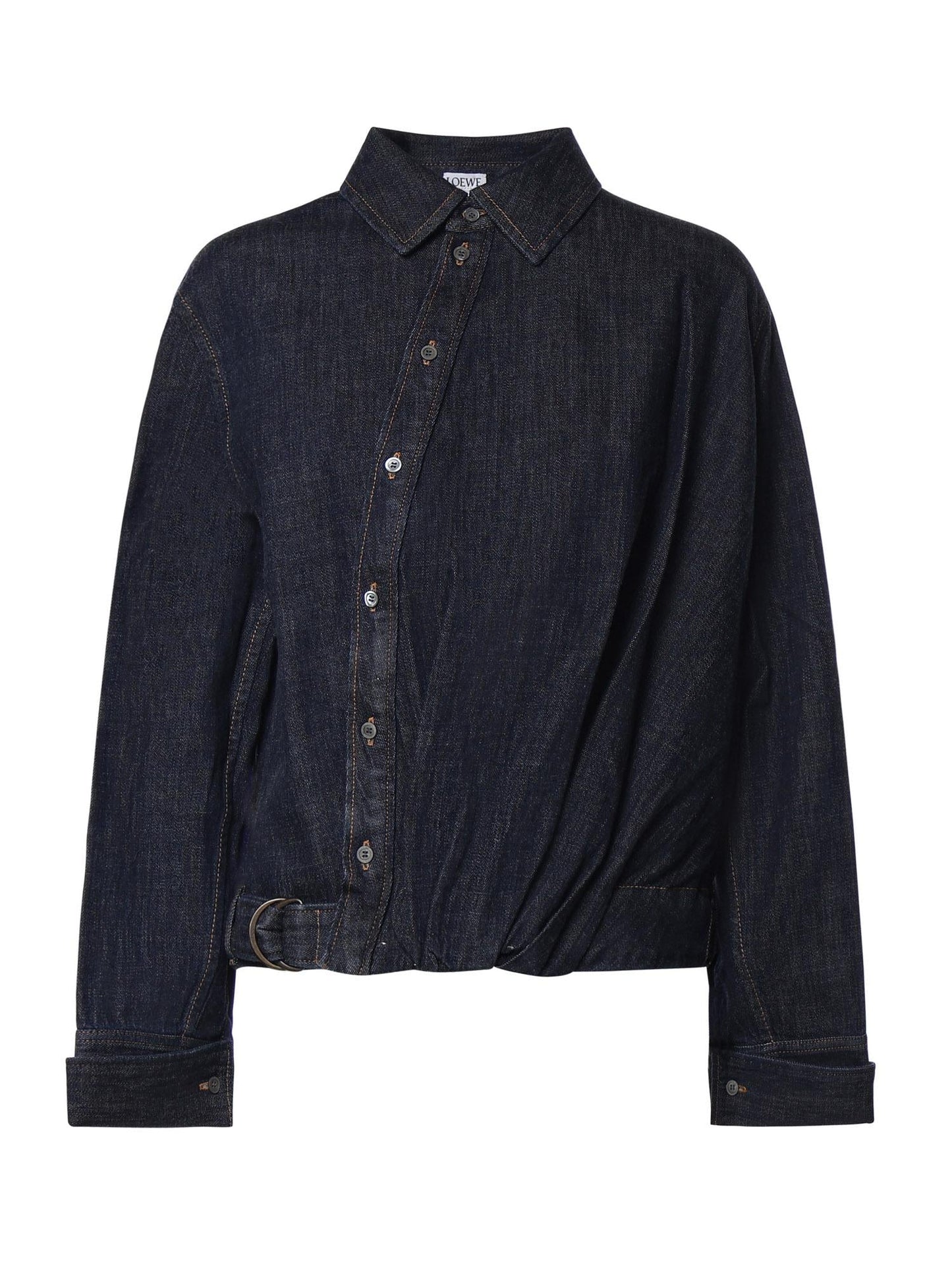Camicia drappeggiata in denim
