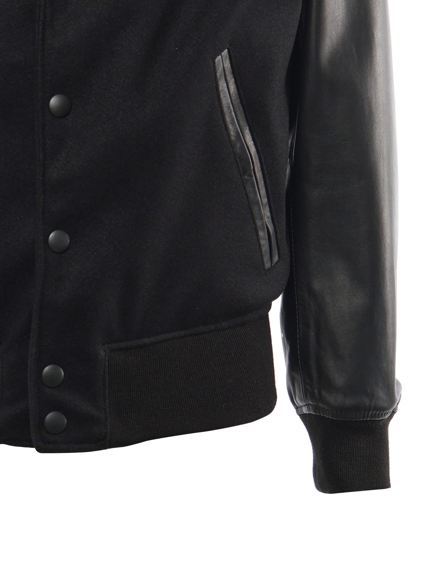 Bomber Varsity in nappa e tessuto