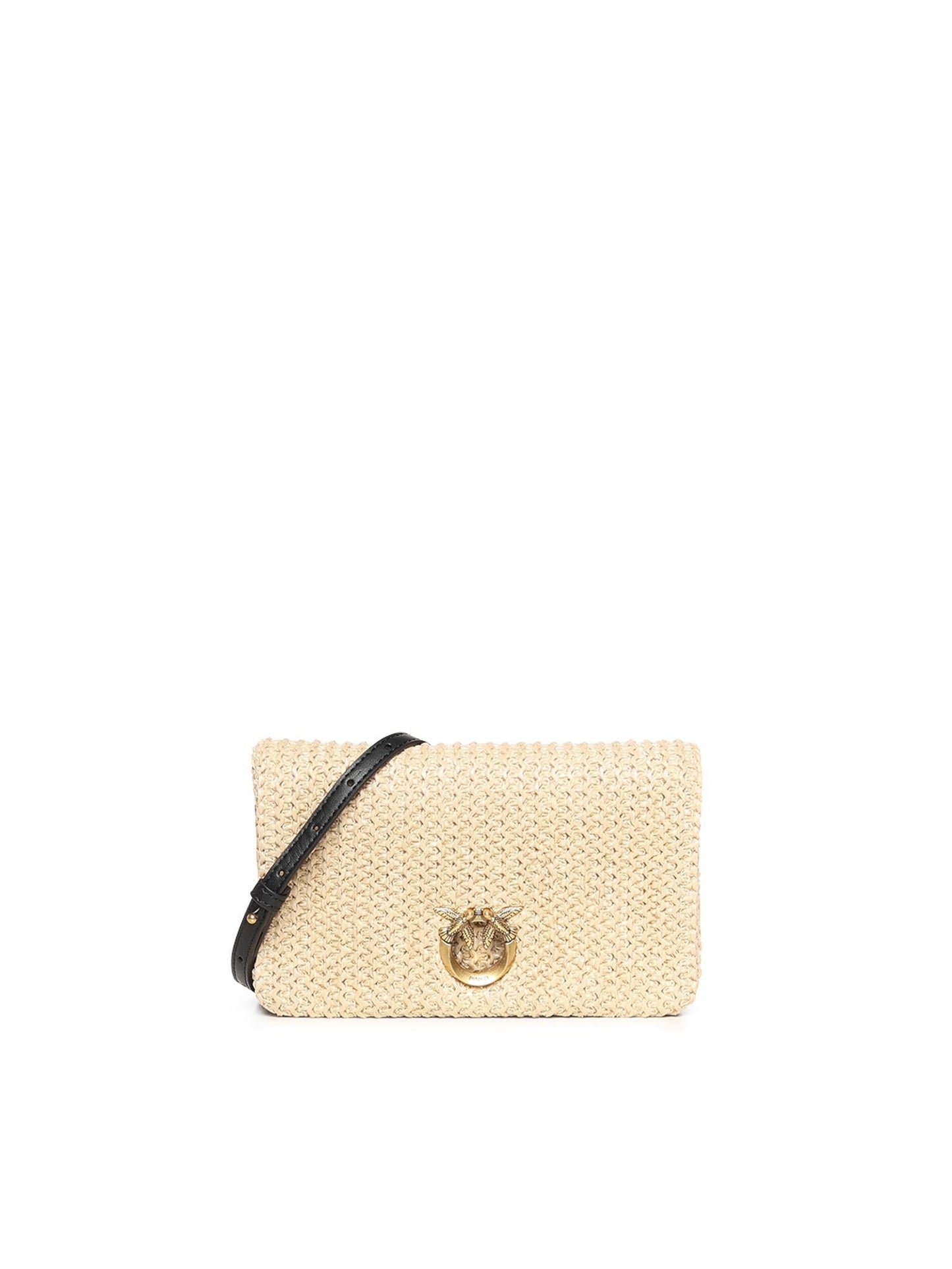 Pochette a tracolla Love Bag Click Soft Horizontal Mini in rafia