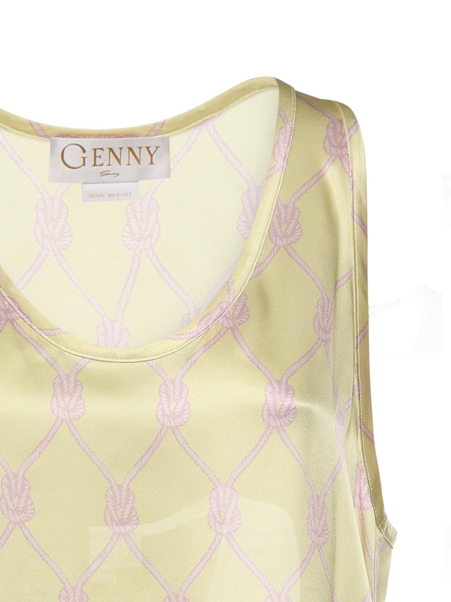 Top in seta con stampa nappine