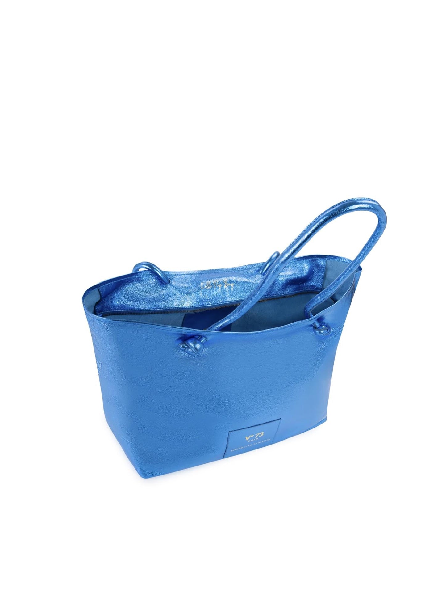 Borsa shopping in pelle con logo