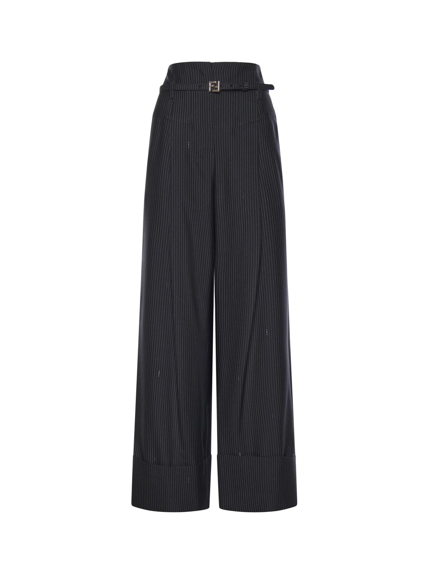 Pantaloni in lana gessata