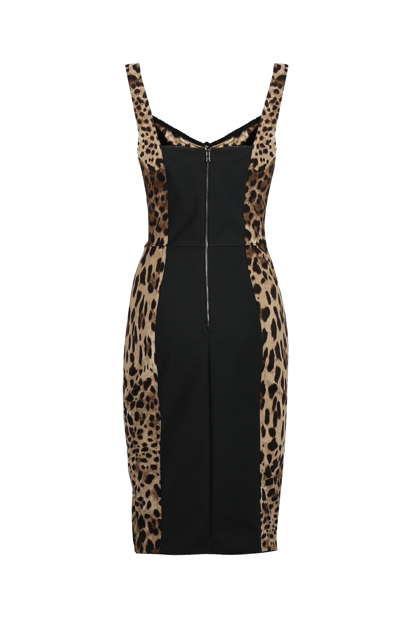 Abito corsetteria midi stampa leopardo